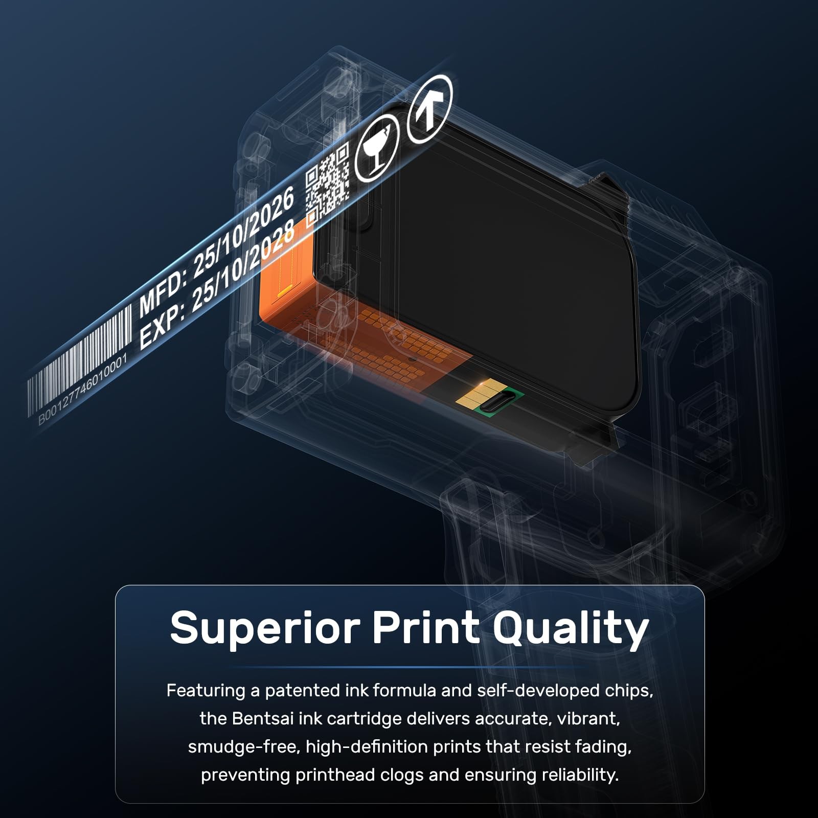BENTSAI BB22C 0.5 Inch Print Height Original Height, Cyan