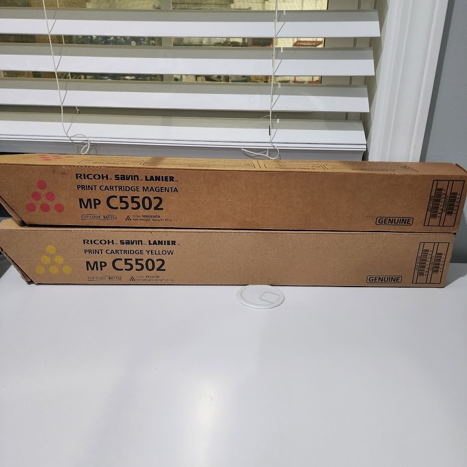 Ricoh Aficio MP C4502 Magenta and Yellow toner cartridge Lot Of 2