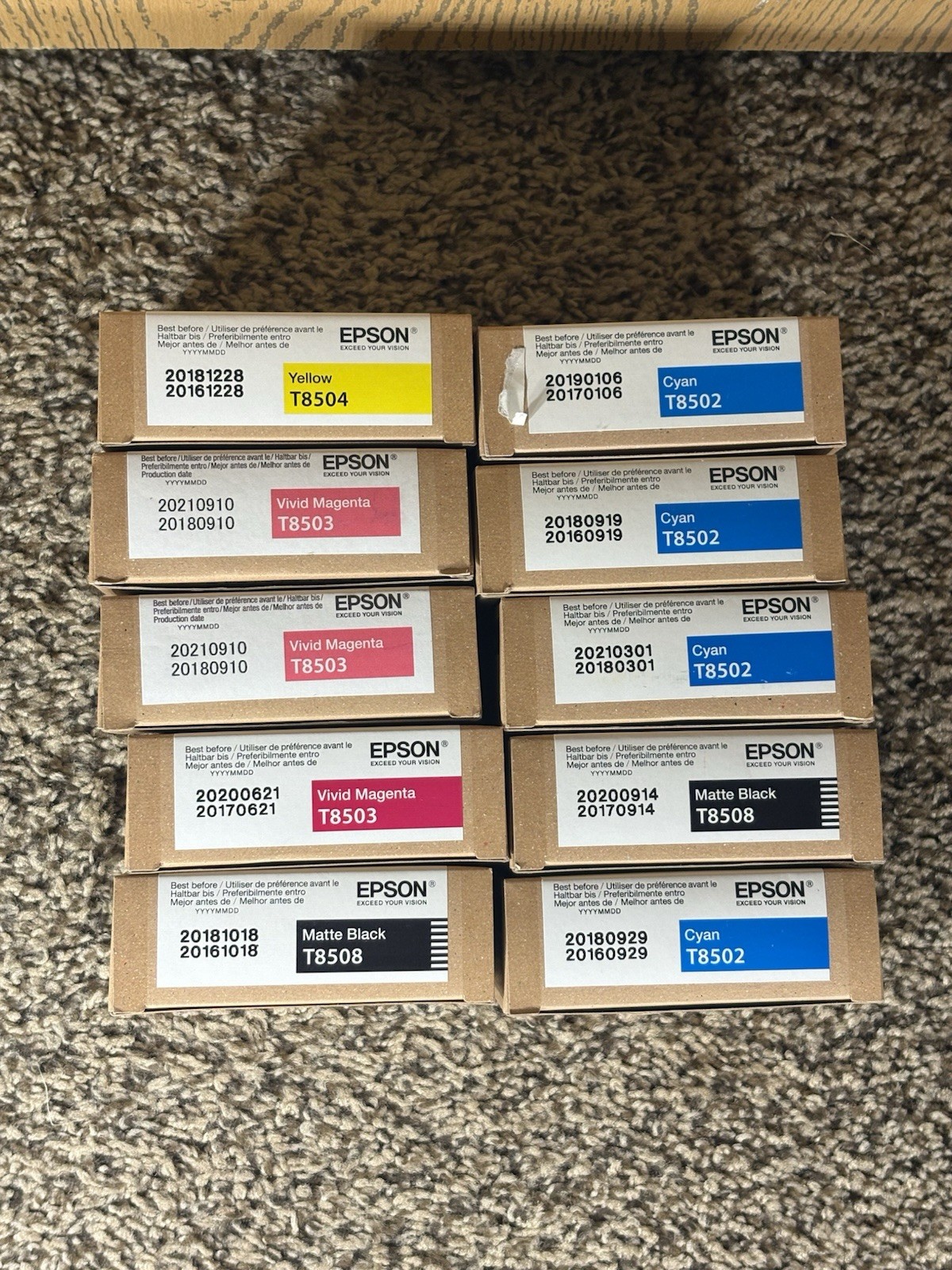 2016/2021 NEW 10 SET GENUINE EPSON SC-P800 HD INKS 80ml 8502/8503/8504/8508