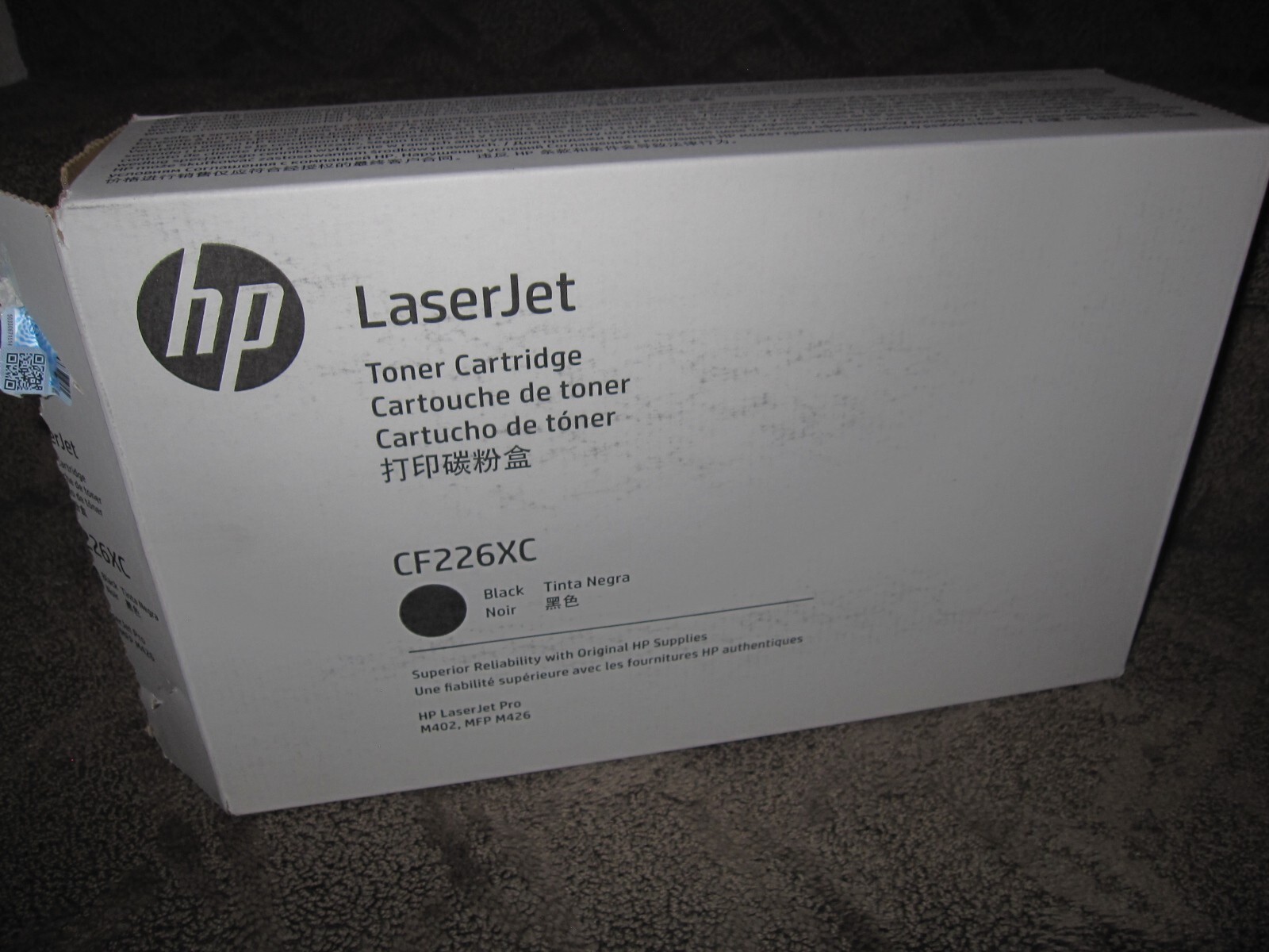 HP CF226XC Black Toner Cartridge Genuine 26X LaserJet 402 MFP M426 CF226X