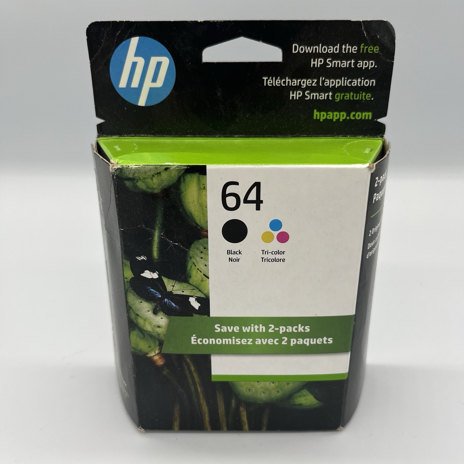 HP 64 Black Tricolor Ink Cartridge Set X4D92AN N9J89AN N9J90AN Expires Oct 2026