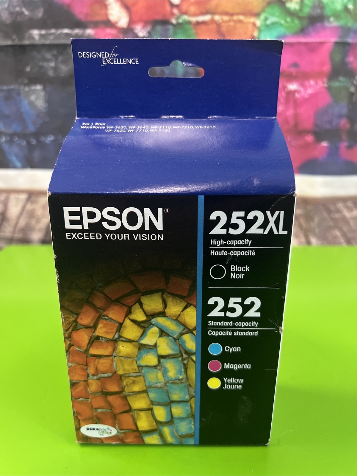 Epson T252XL-BCS 4 Pak 252XL 252 CMY Genuine New OEM Sealed Box Dated 2021