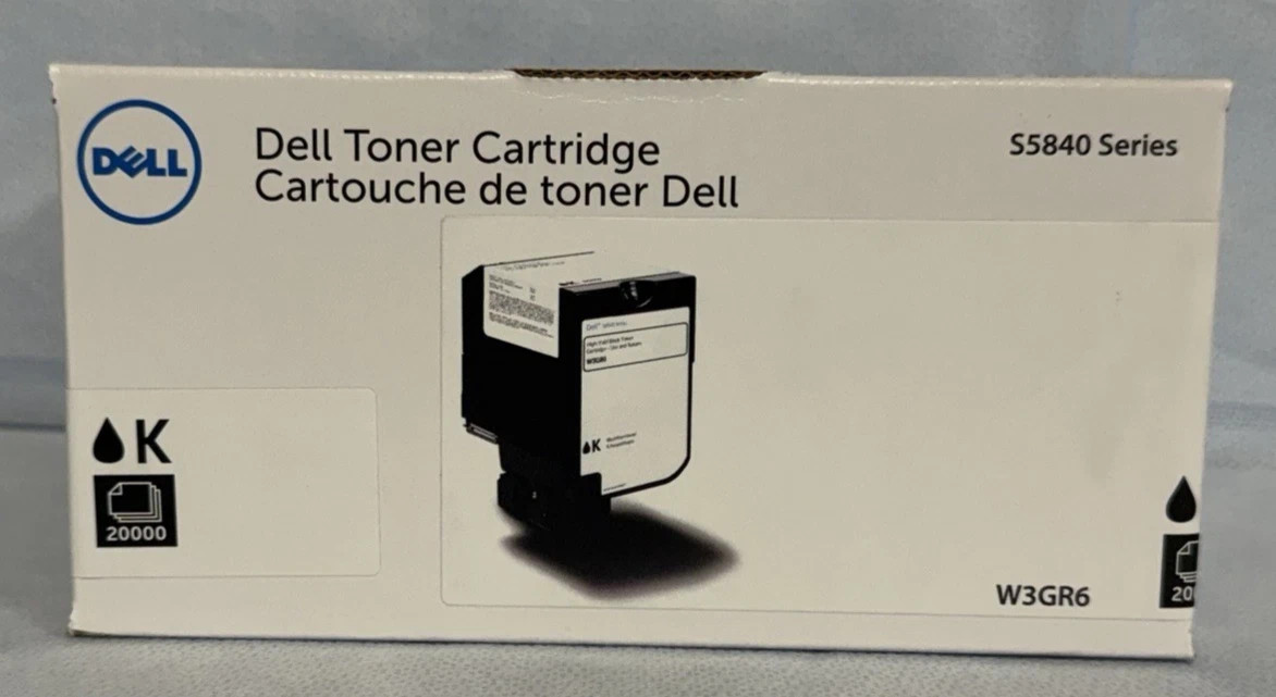 Dell W3GR6 High Yield Black Toner Cartridge S5840 Series 20000pgs Genuine NEW