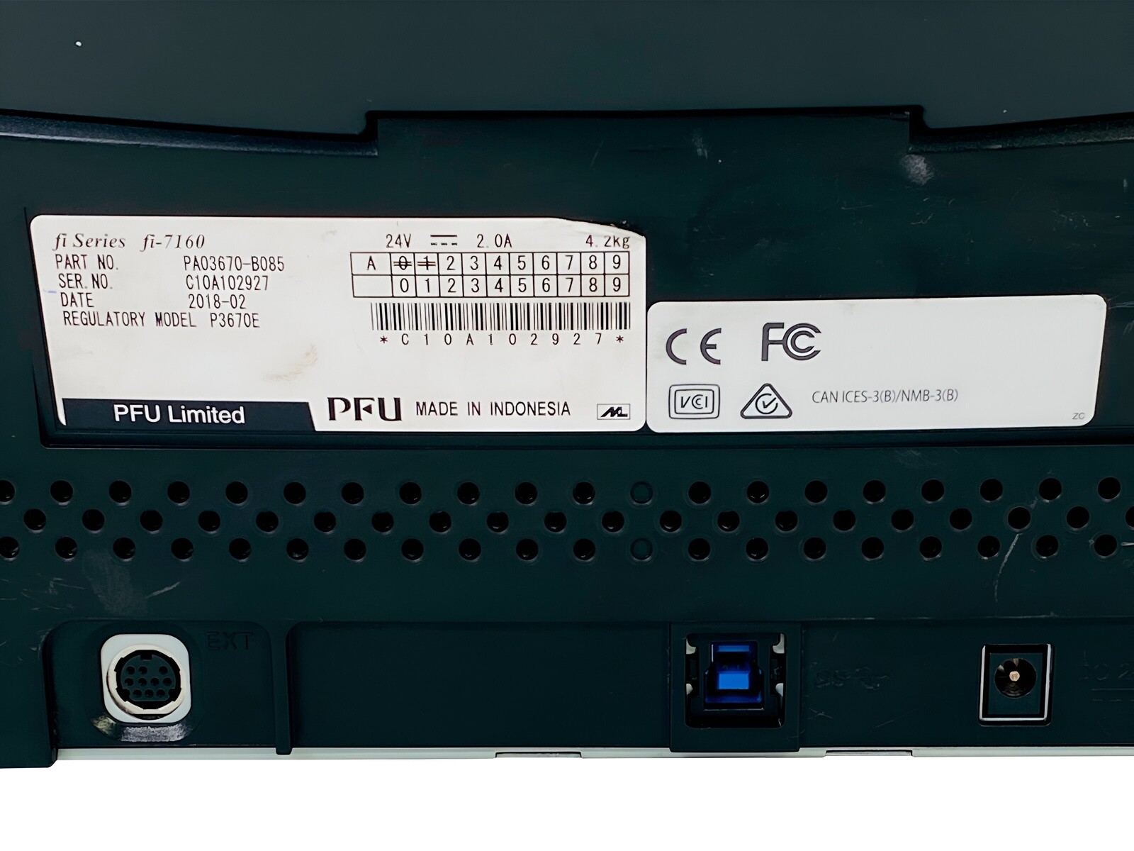 Fujitsu Fi-7160 Duplex Sheet-Fed ADF Color Document Scanner USB 3.0 w/Bundle