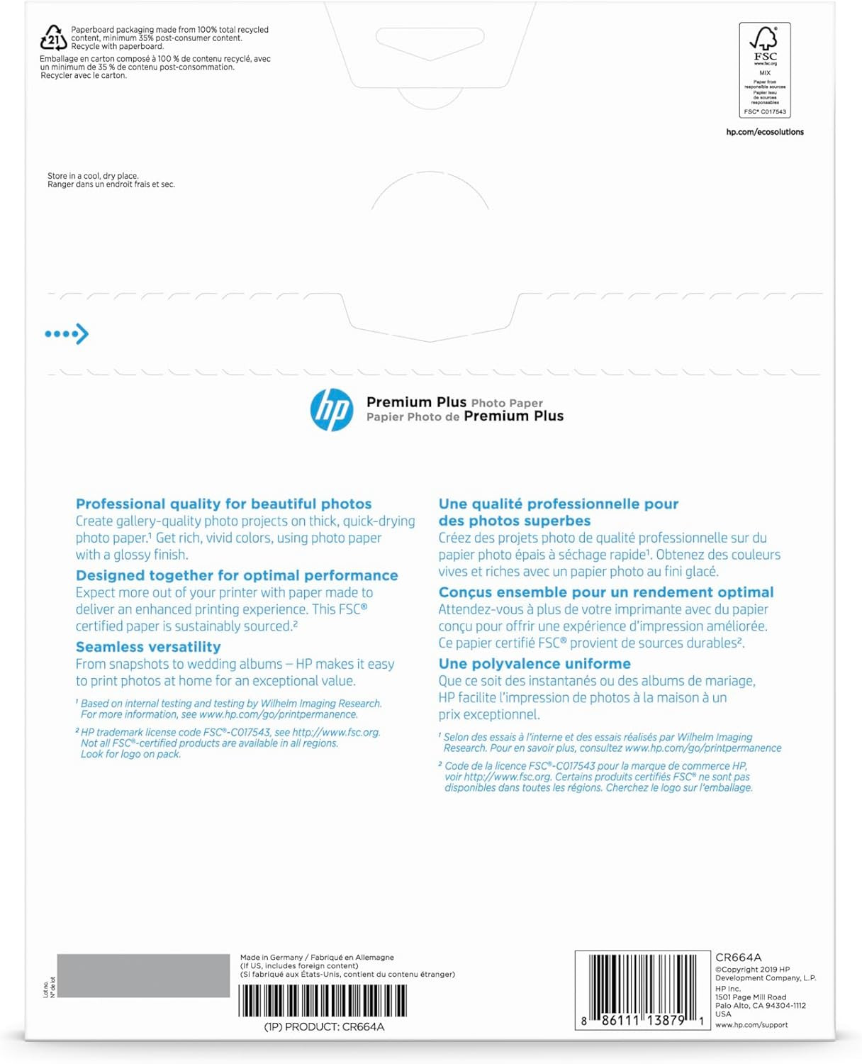 HP Premium plus Photo Paper – Designed for HP Inkjet Printers, Glossy, 8.5X11 In