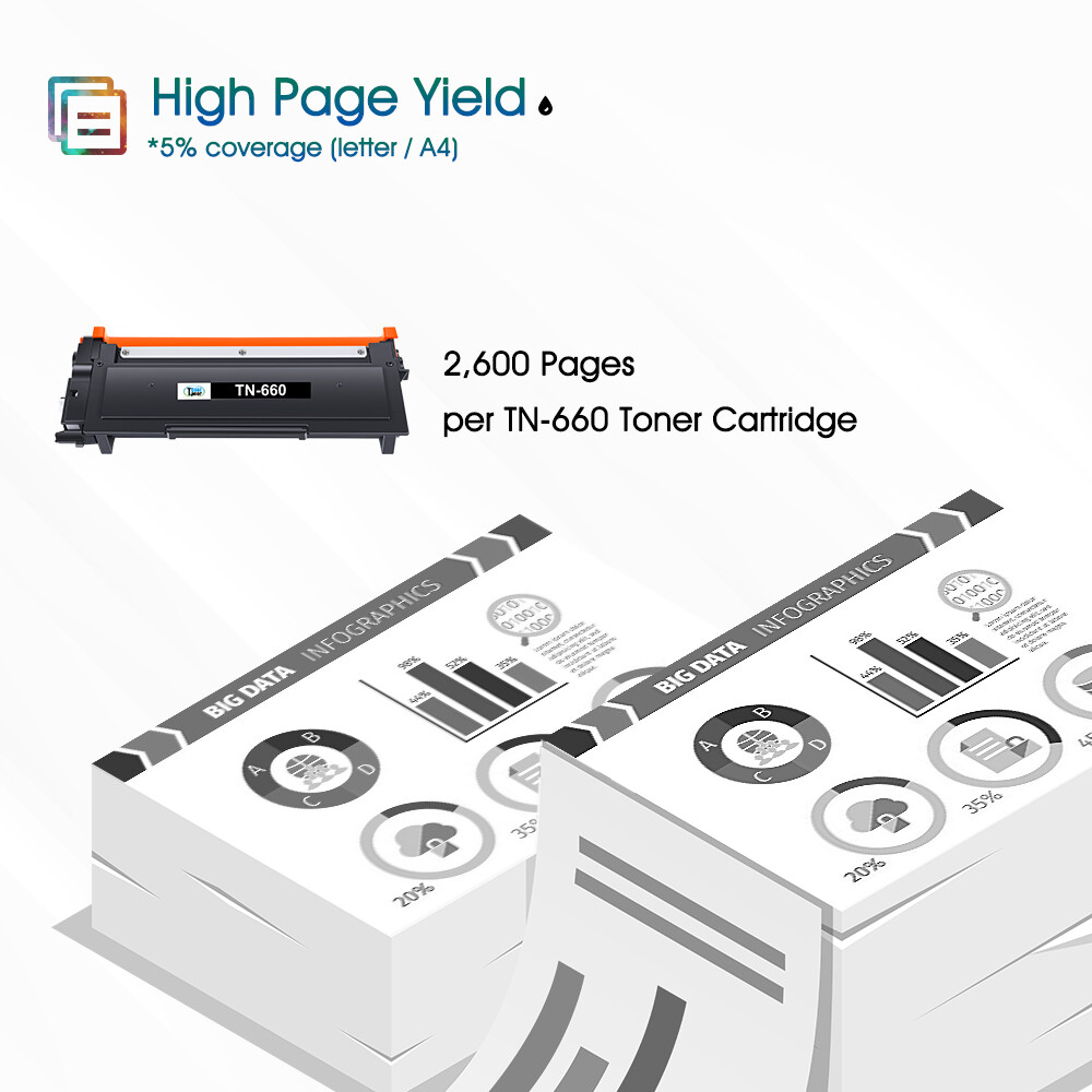 TN660 Toner Cartridge Lot Compatible With Brother TN630 HL-L2320D MFC-L2700DW