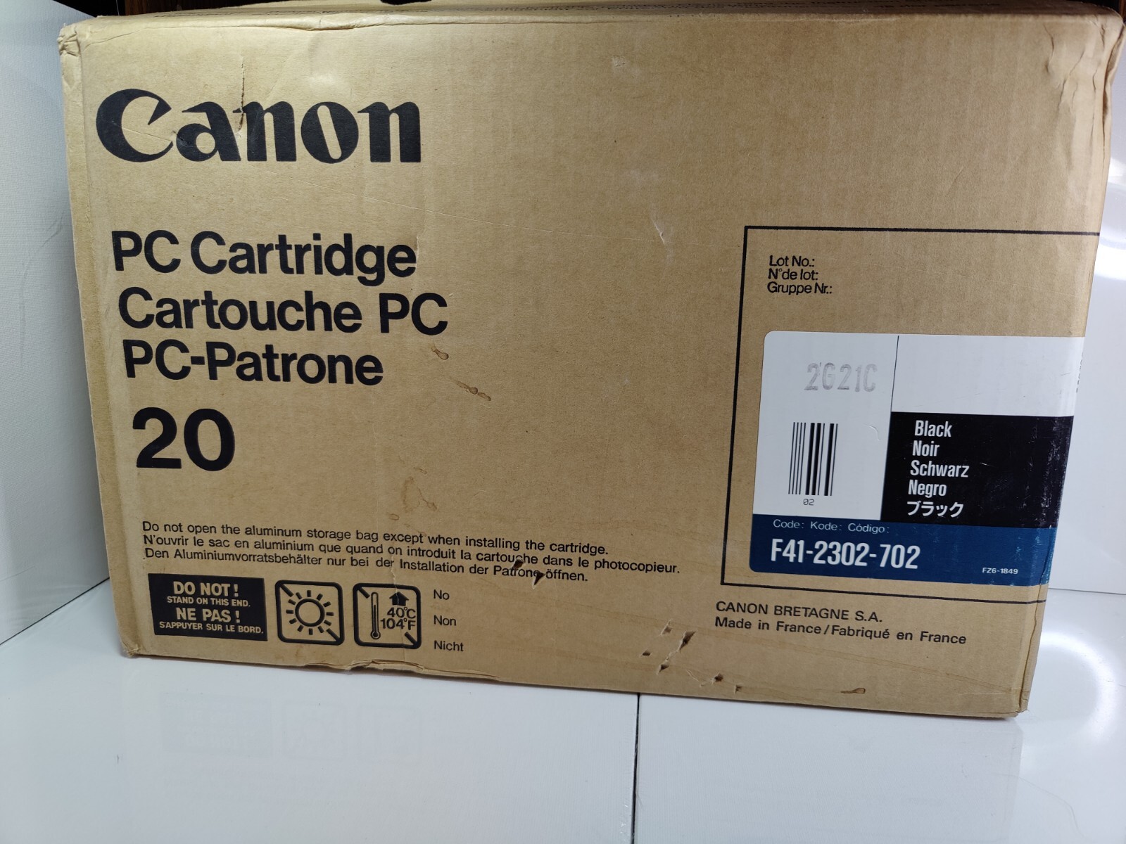 NOS Genuine Canon PC 20 Black Toner Cartridge F41-2303-120