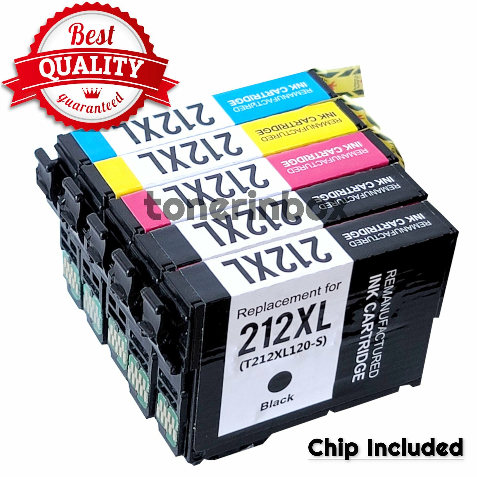 5pk 212XL T212XL Ink Cartridges For Epson 212 XP-4105 XP-4100 WF-2830 WF-2850 XL