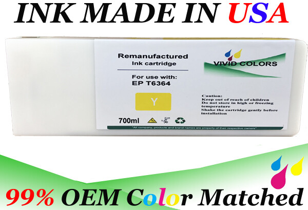 Vivid Colors Remanufactured cartridge Y T6364 for 7890-Yellow