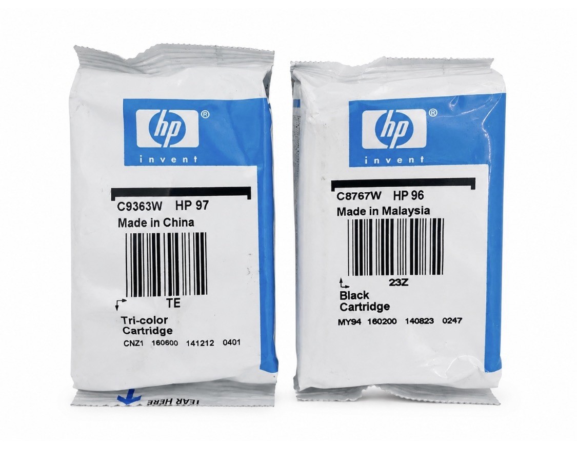 Genuine HP 96 Black & HP 97 Tri-Color Ink Cartridges OEM Sealed NOS