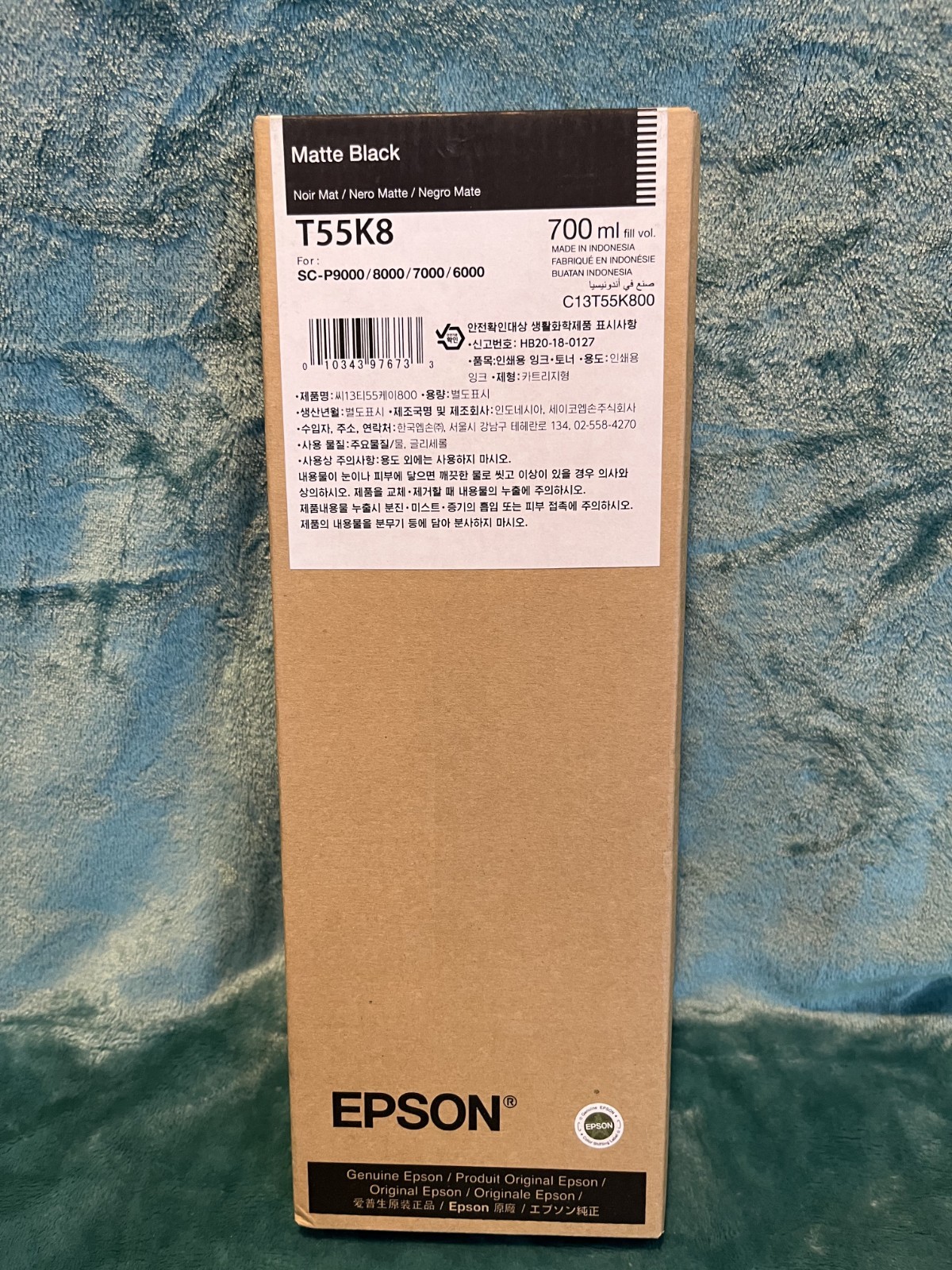 Genuine Epson T55K8 New 700ml Matte Black Ink for the SC-P9000 Date: July 2027