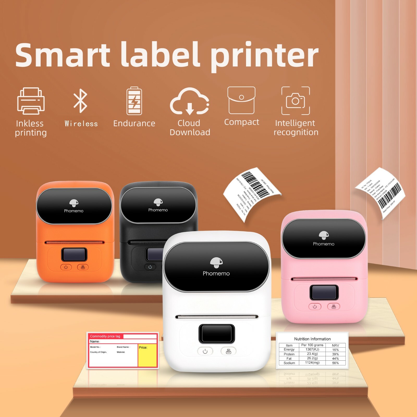 Phomemo M110 Label Barcode Printer Bluetooth Label Maker Thermal Printer LOT