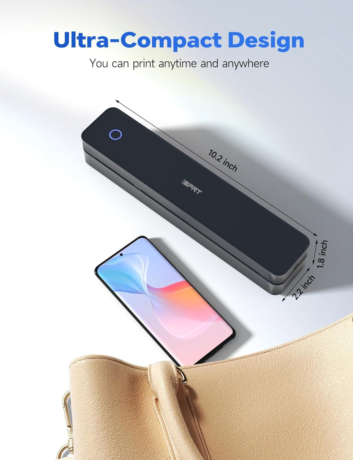 IDPRT MT610 Pro Mobile Printer – Bluetooth Wireless Thermal Inkless Black USB-C