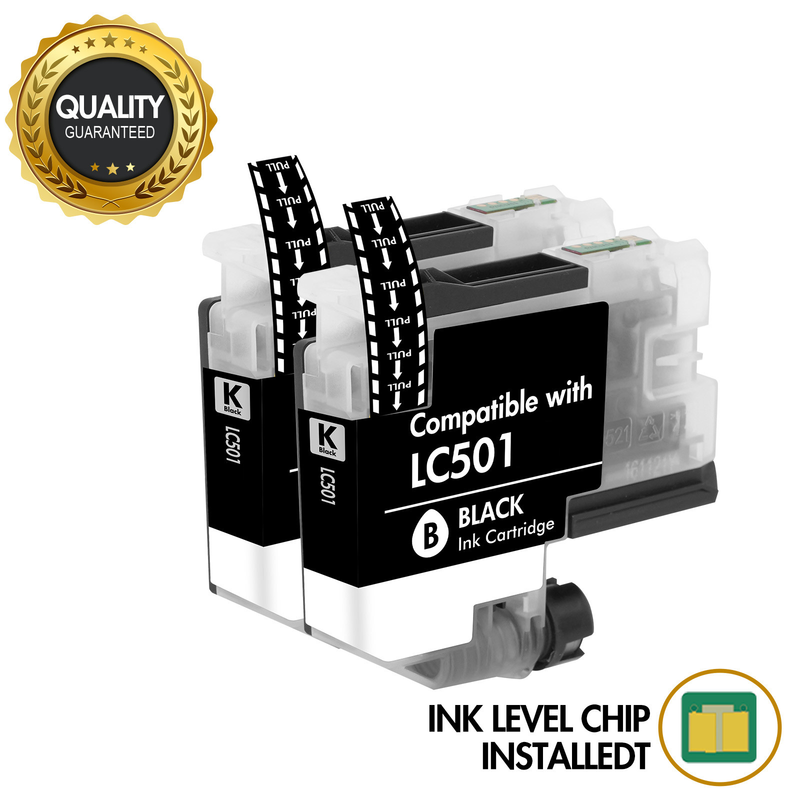 2PK LC501BK Ink Cartridgs Compatible For Bro MFC-J1260DW MFC-J1410DW MFC-J1360DW