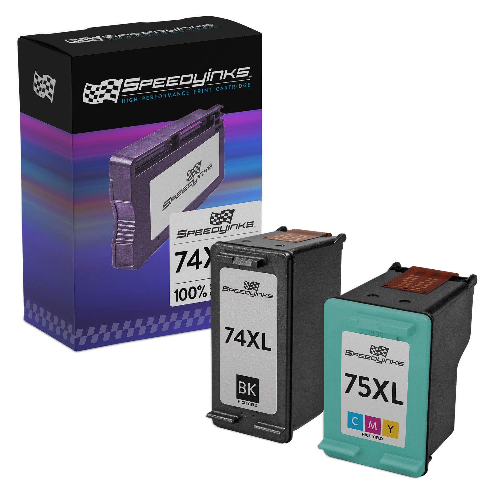 Replacement Ink for HP 74XL CB336WN & HP 75XL CB338WN: 1 Black & 1 Color 2Pk