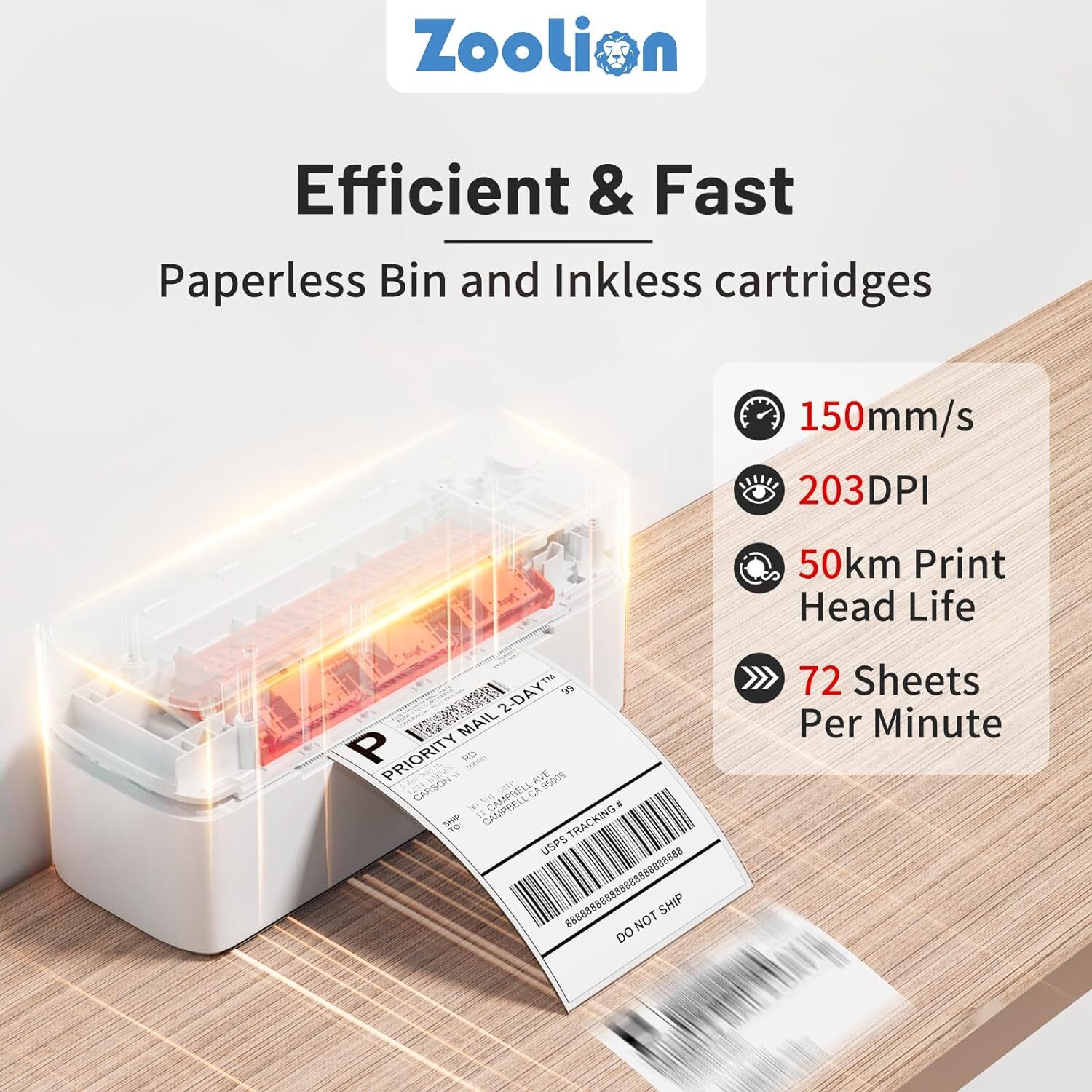 Bluetooth Thermal Label Printer Shipping Label Printer for Home & Business Lot
