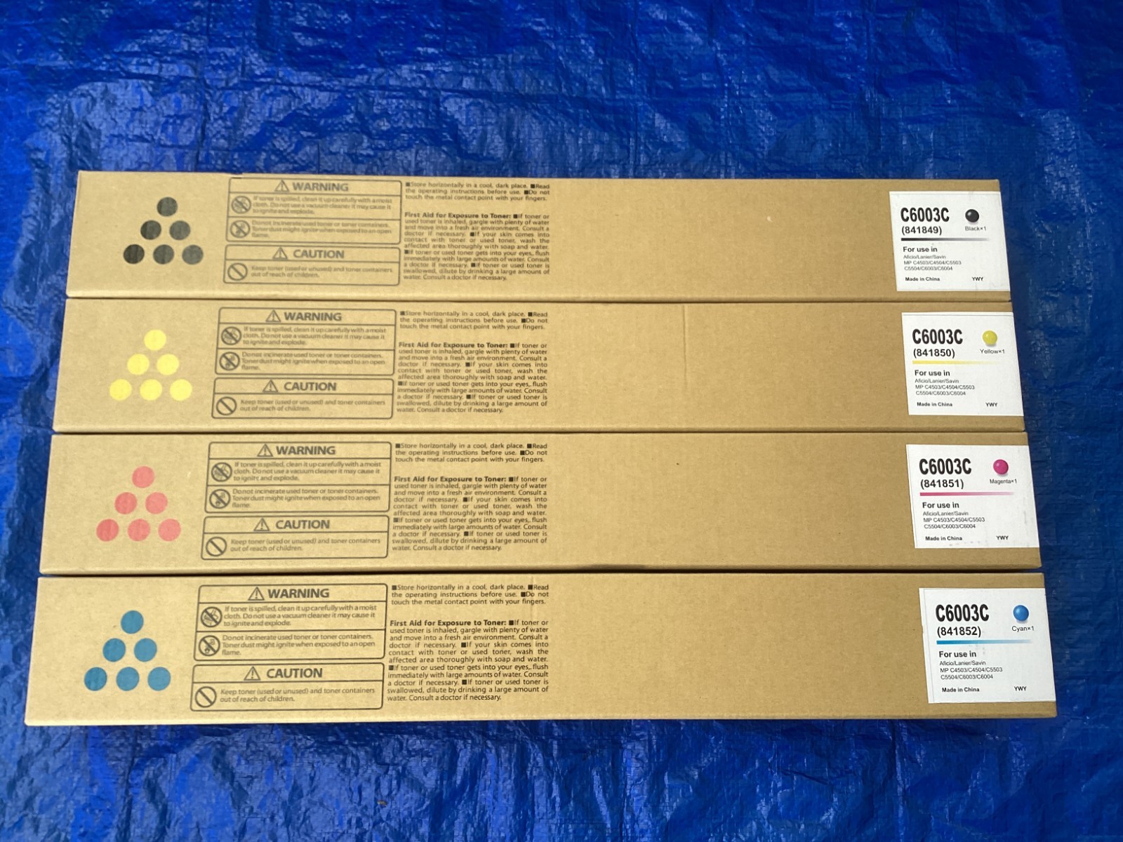 NEW! Lot of 4, COMPATIBLE MP C6003 Toner Cartridge 841849/50/51/52 !! GENERIC !