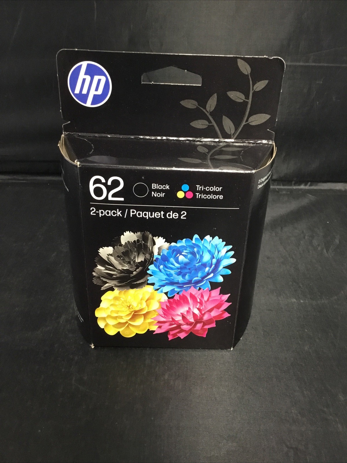 Genuine HP 62 Black & 62 Tri-Color Ink Catridges 2 Pack (N9H64FN) 12-2027 NEW