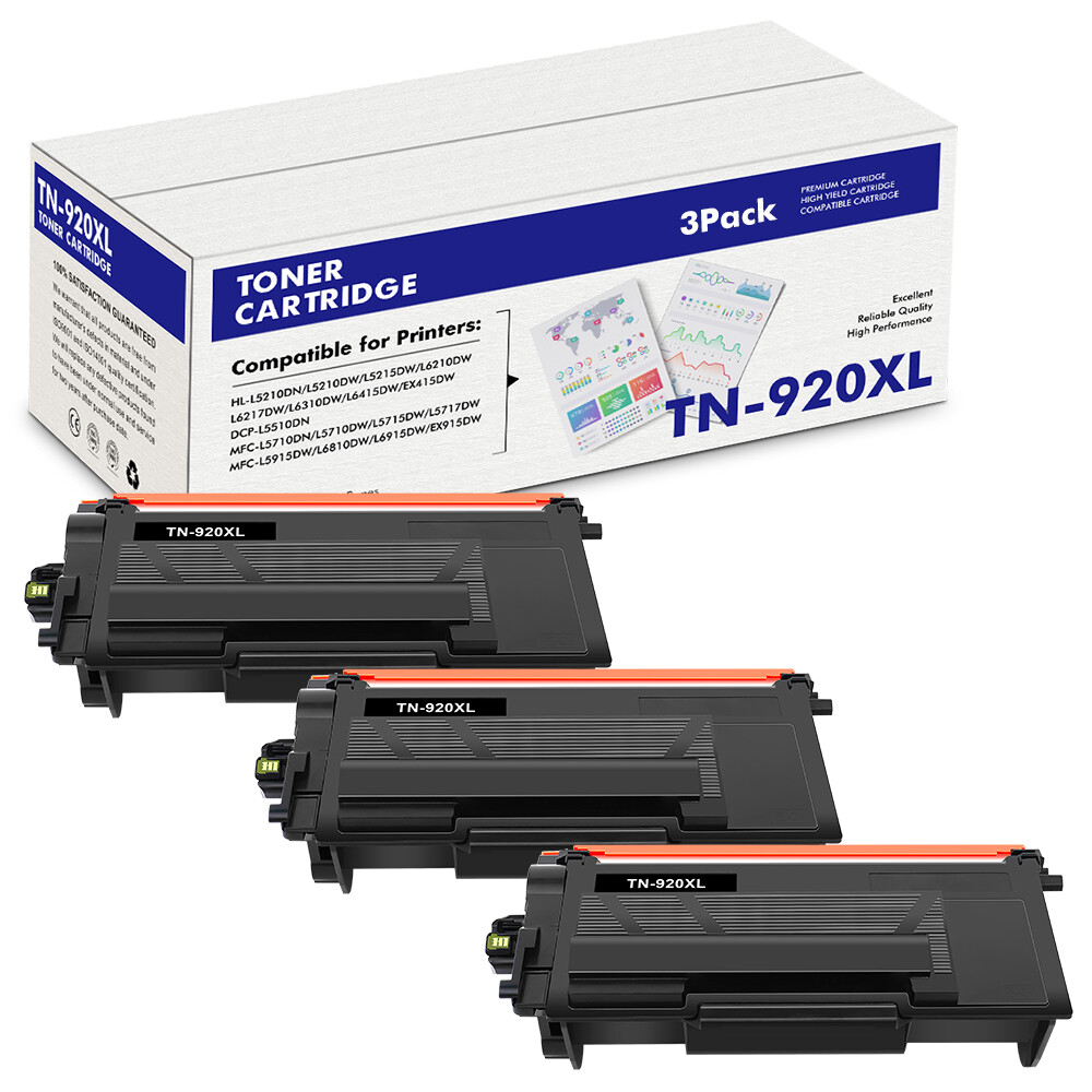 3PK Compatible With Brother TN920 TN920XL Toner HL-L6210DW L6310DW MFC-L5710DW