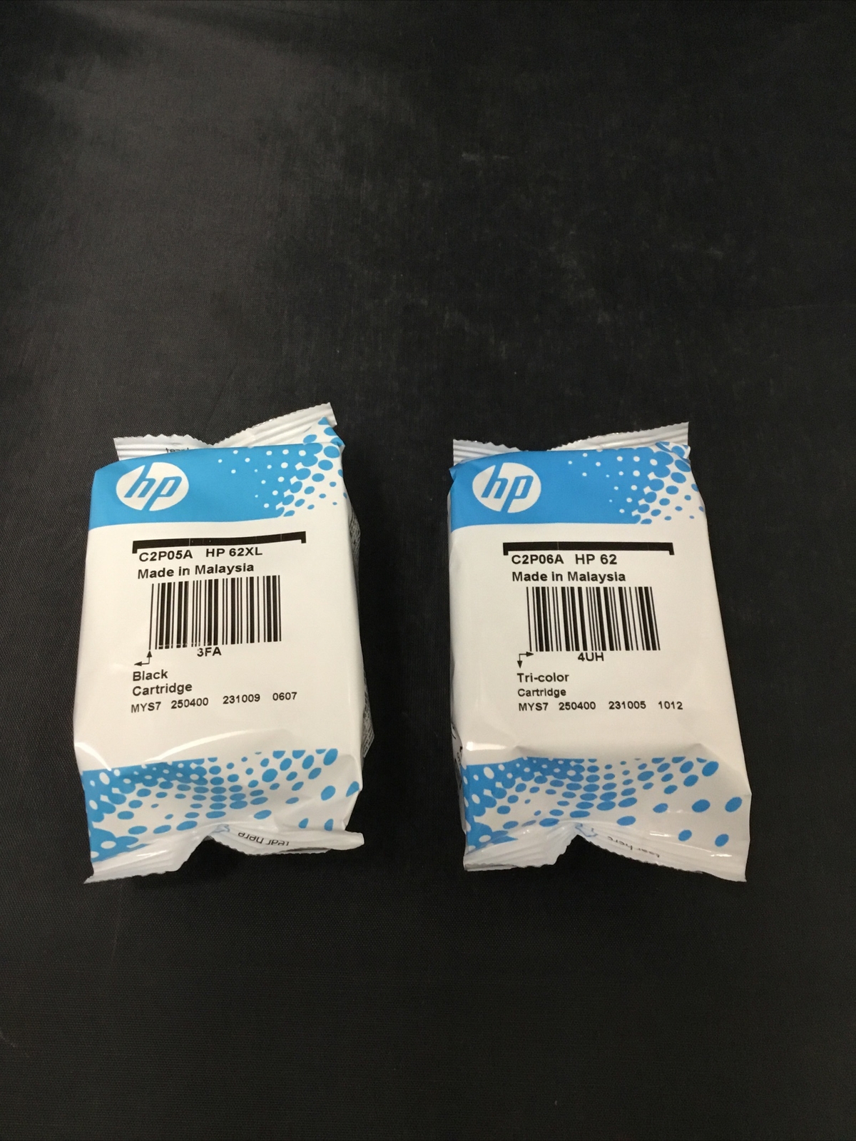 Genuine HP 62 XL BLACK & 62 Standard Tri-Color Ink 2 PACK (Expires 08-2027)