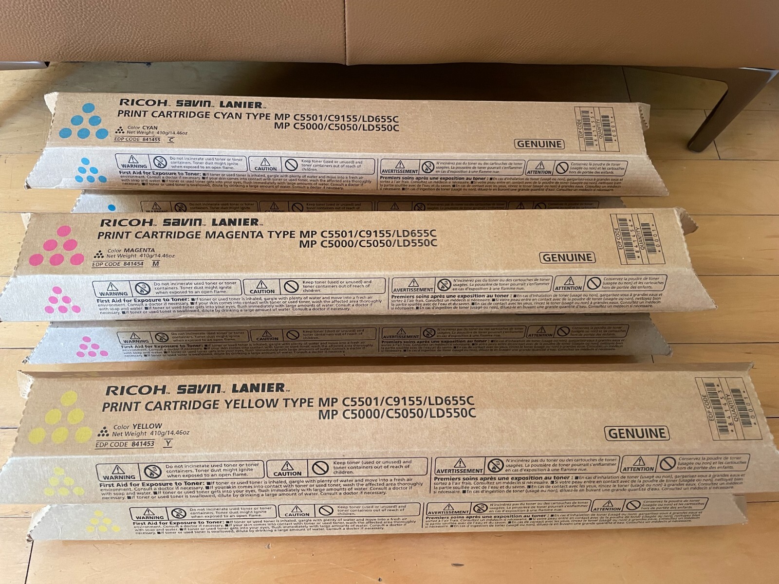 Ricoh Savin Lanier MP Toner C5501/C9155/LD655C – 2 Cyran, 2 Magenta, 2 Yellow