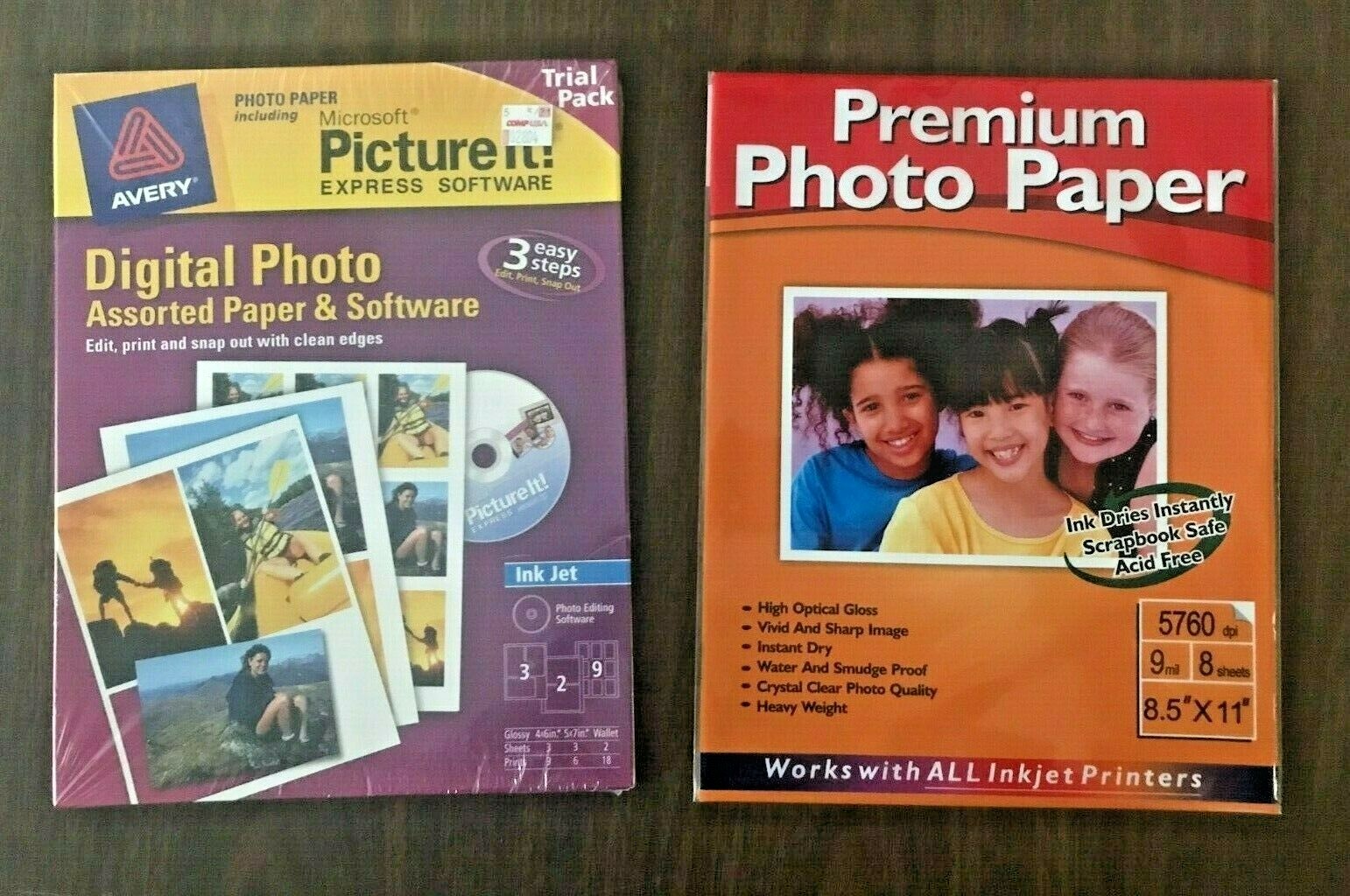 Avery Glossy Photo Paper 5″x7″ 4″x6″ Wallet + PictureIt, + 8.5″ x 11″ x 8 Sheets