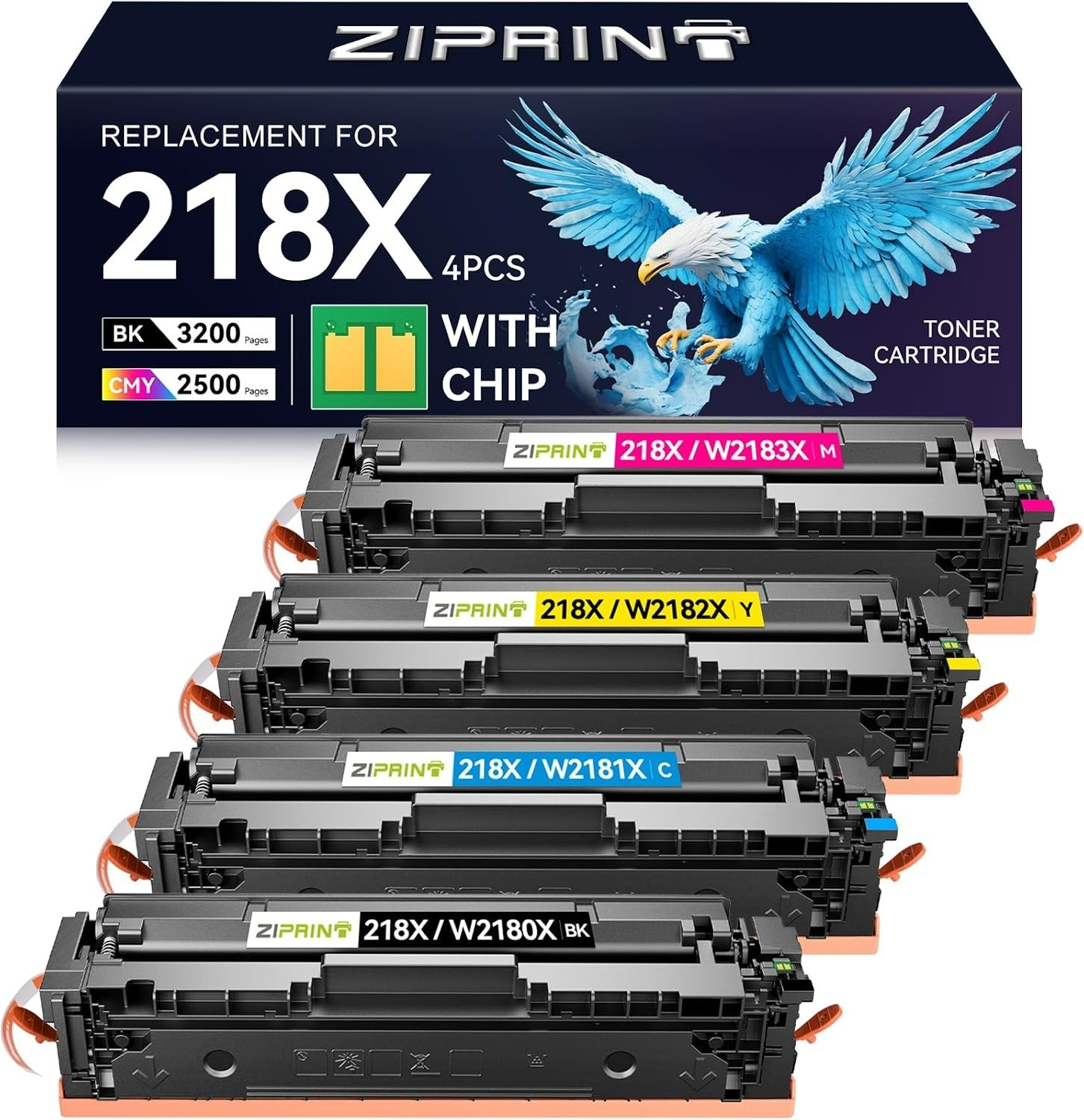 NEW 4 Pack 218X W2180X High Yield Toner w/Chip for HP LaserJet Pro MFP 3301fdw