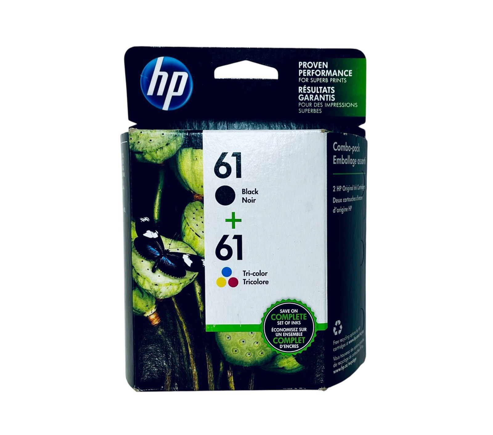 HP 61 Black Tri-Color Ink Cartridge CR259FN CH561WN CH562WN Brand New Exp 2019