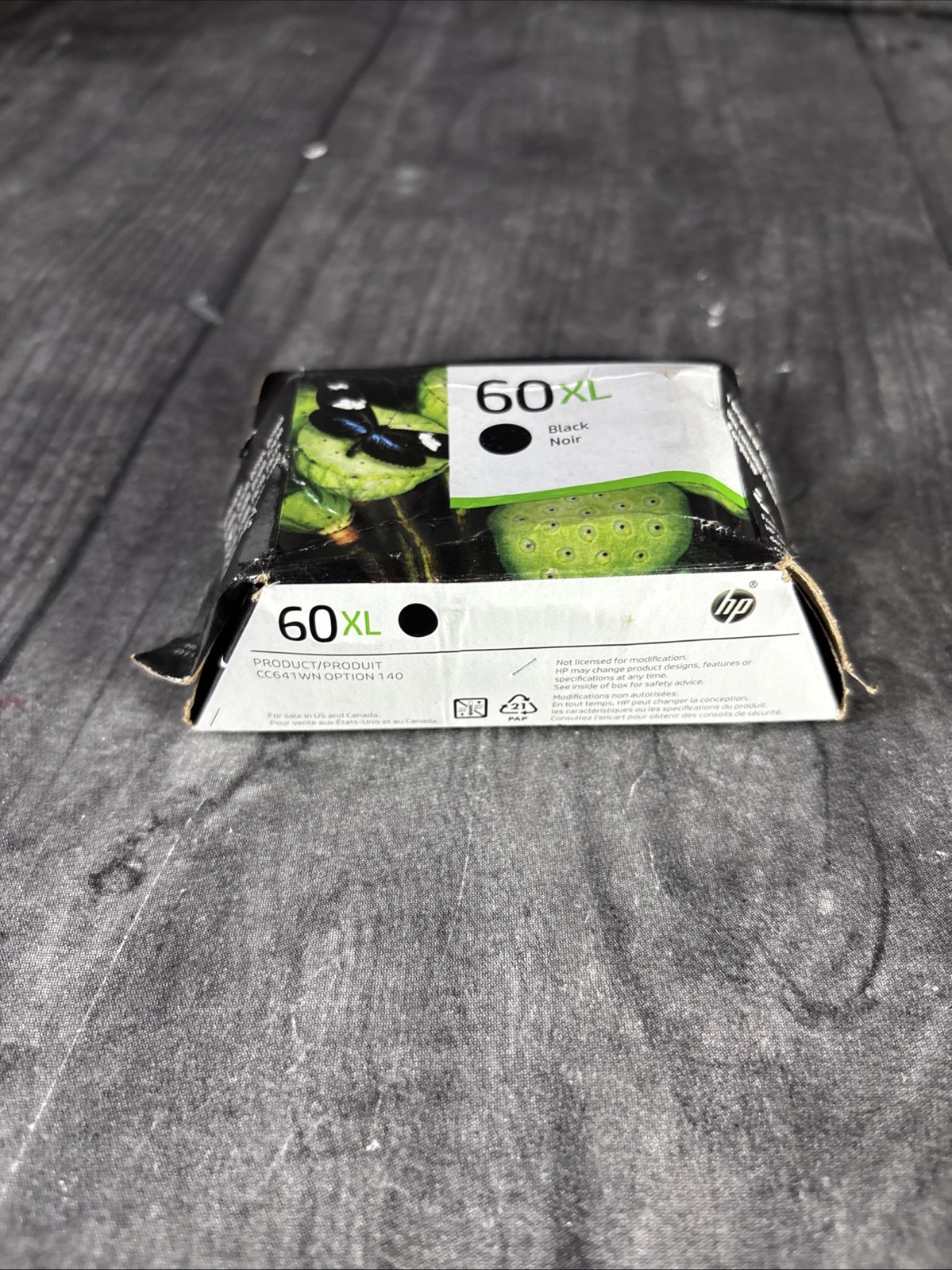 Genuine HP 60XL Black Ink Cartridge CC641WN Date: Apr 2024