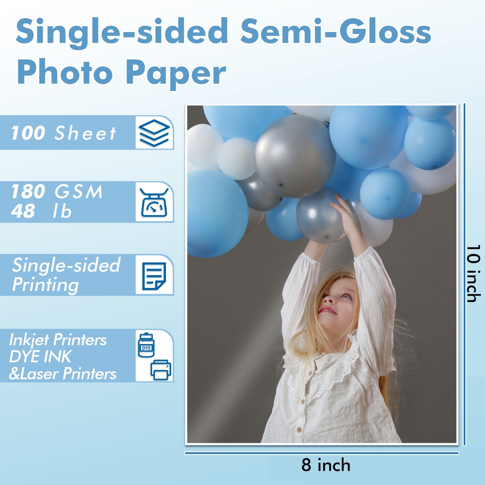 Lot 100-500 Koala 48lb Semi Glossy Photo Paper 8×10 for Inkjet + Laser Printers