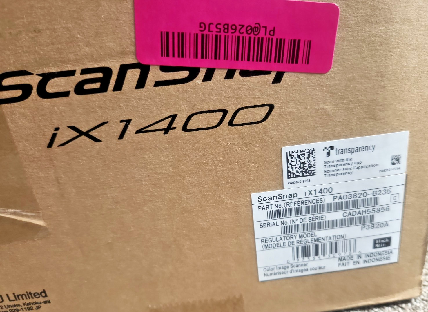 Ricoh ScanSnap iX1400 Desktop Document Scanner PA03820-B235 USB Color Duplex