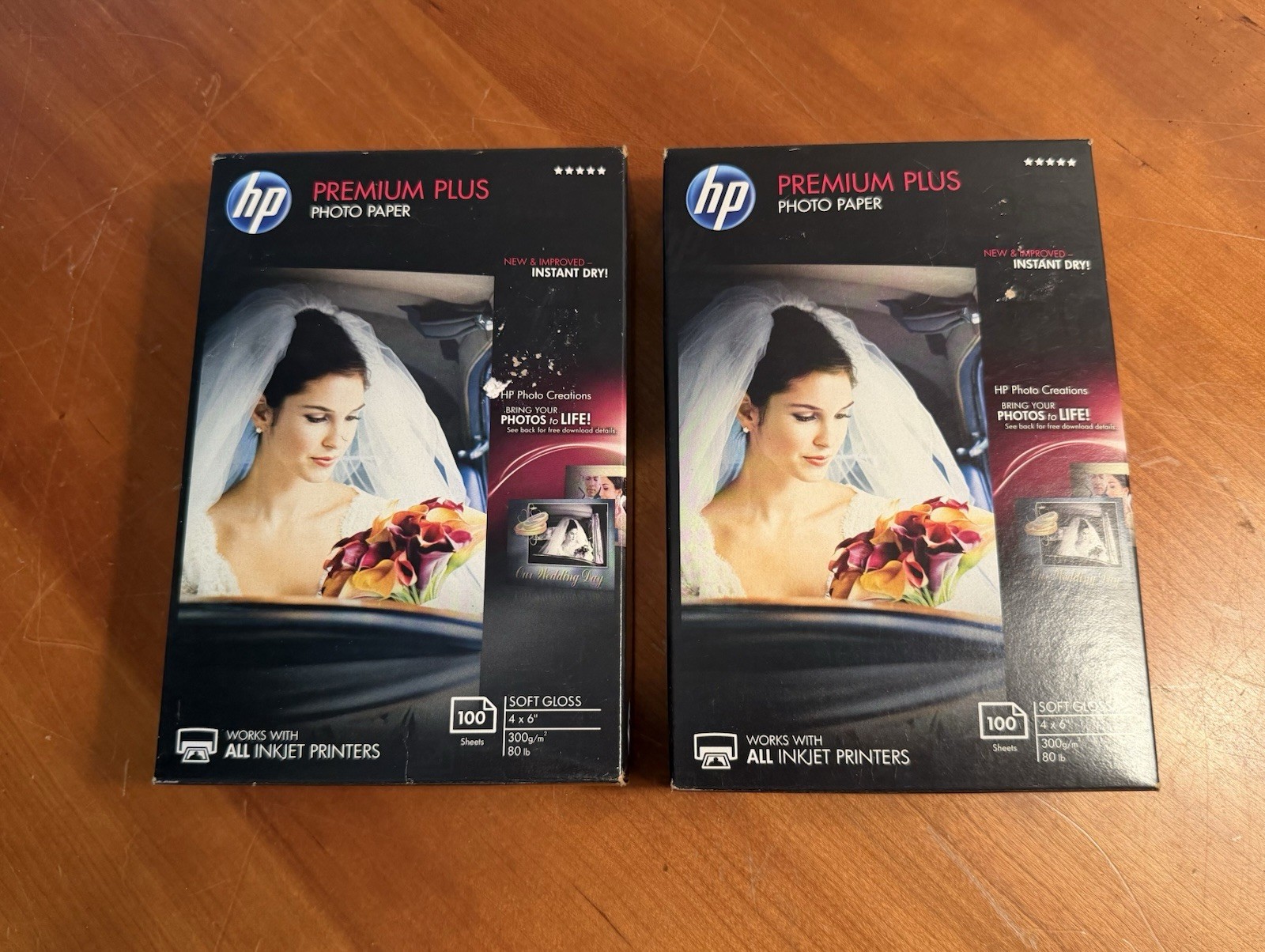 HP Premium Plus Soft Gloss Photo paper 100 Sheets 4 x 6 (Bundle Of 2) NEW Boxed