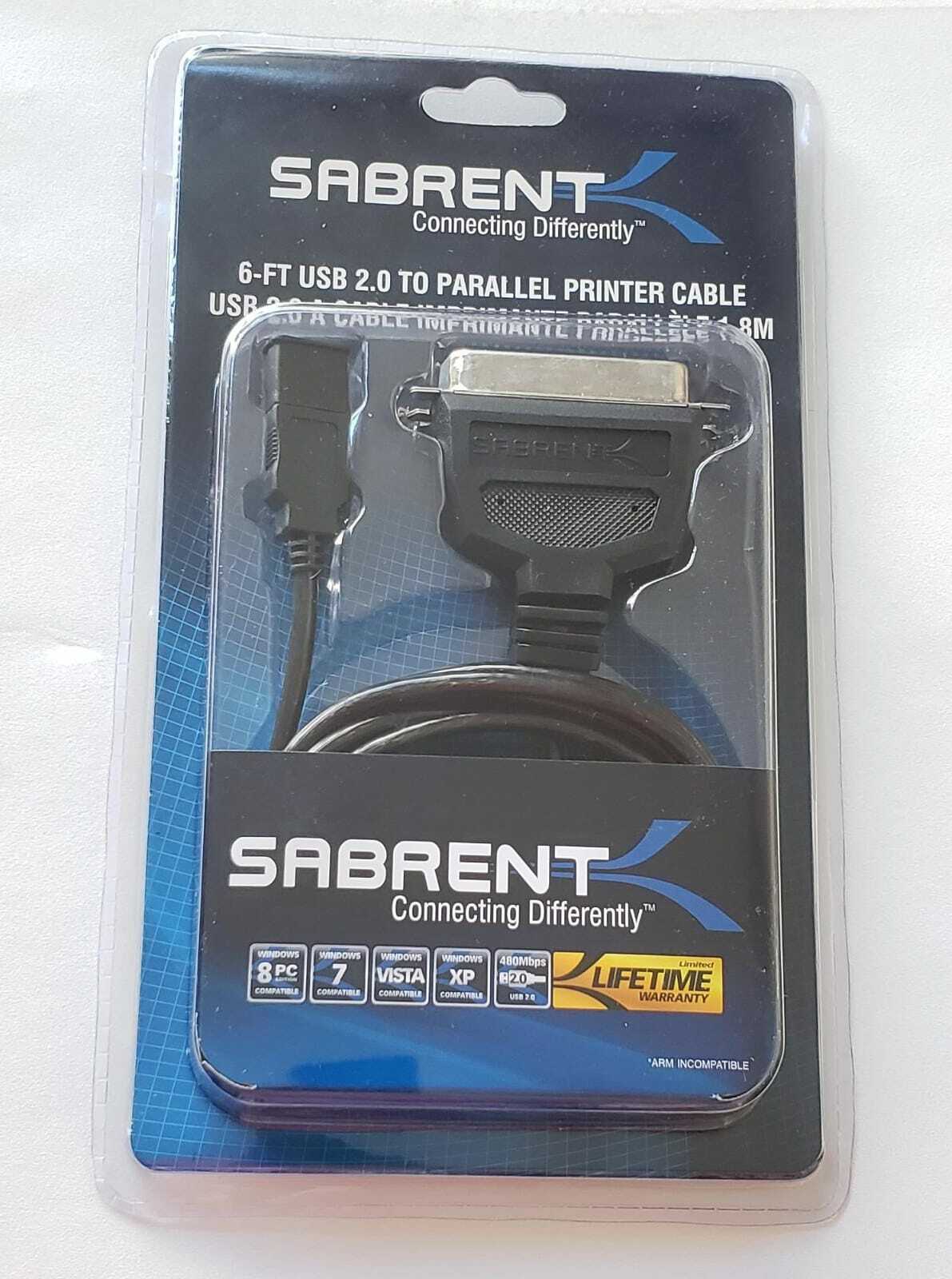 Sabrent 6ft usb 2.0 parallel printer cable IN-BOX NEW