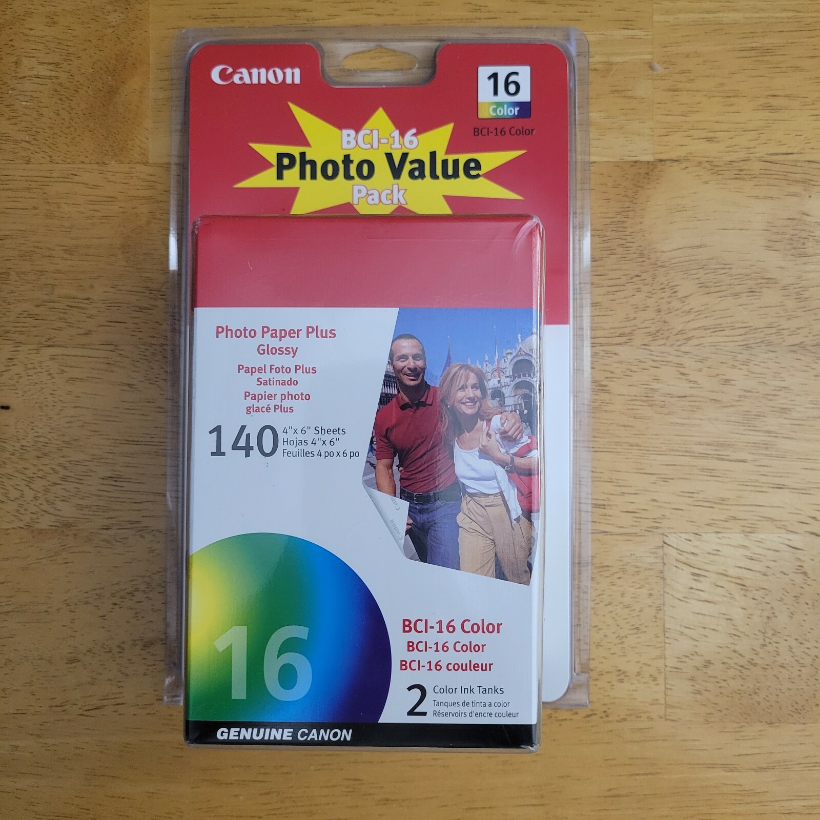 NEW Genuine Canon BCI-16 Value Pack Twin Ink Pack & 140 Sheets of 4 x 6 Paper