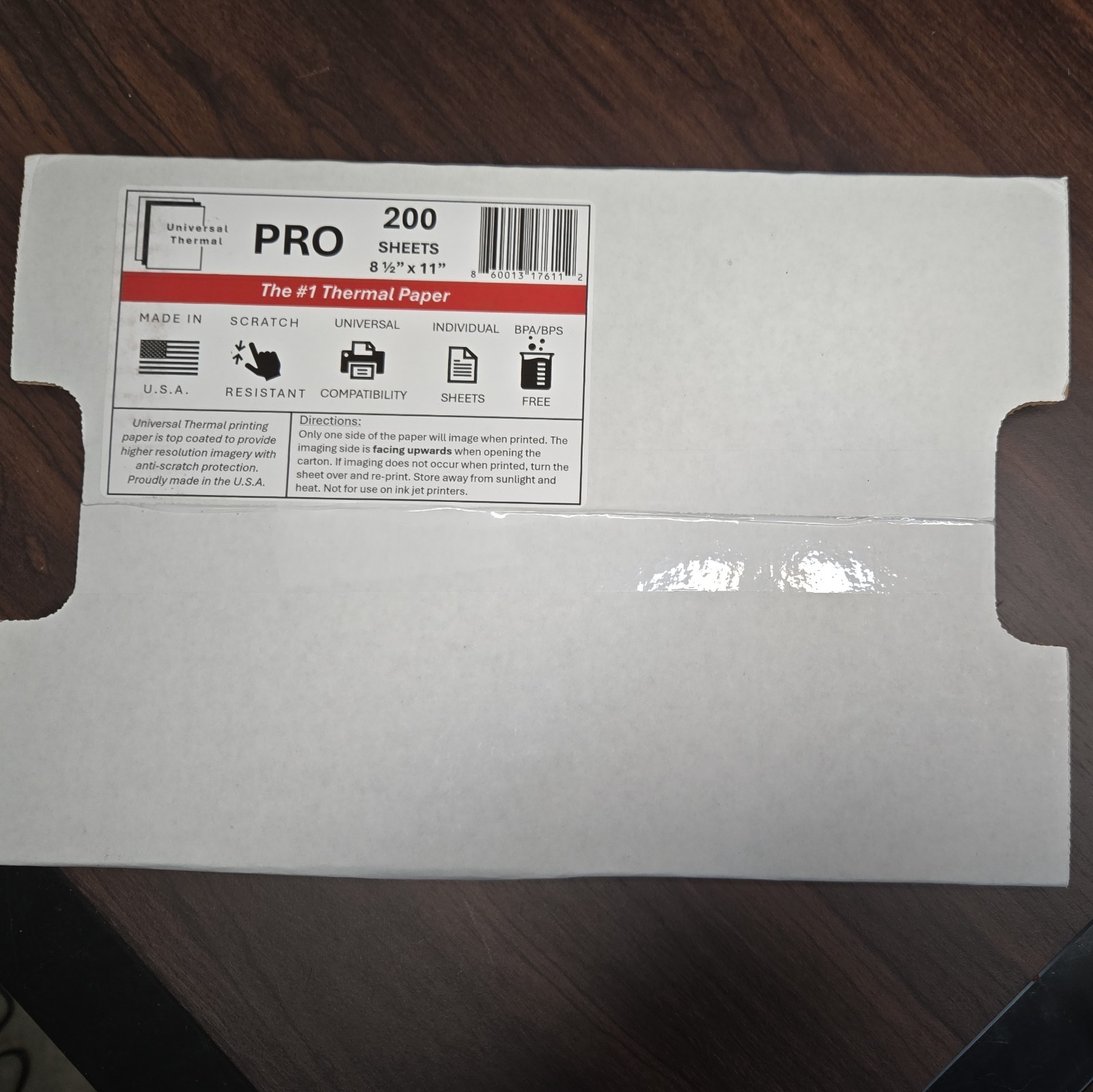 Universal Thermal Pro 8.5″ x 11″ Paper 200 Sheets Made in USA BPA/BPS Free