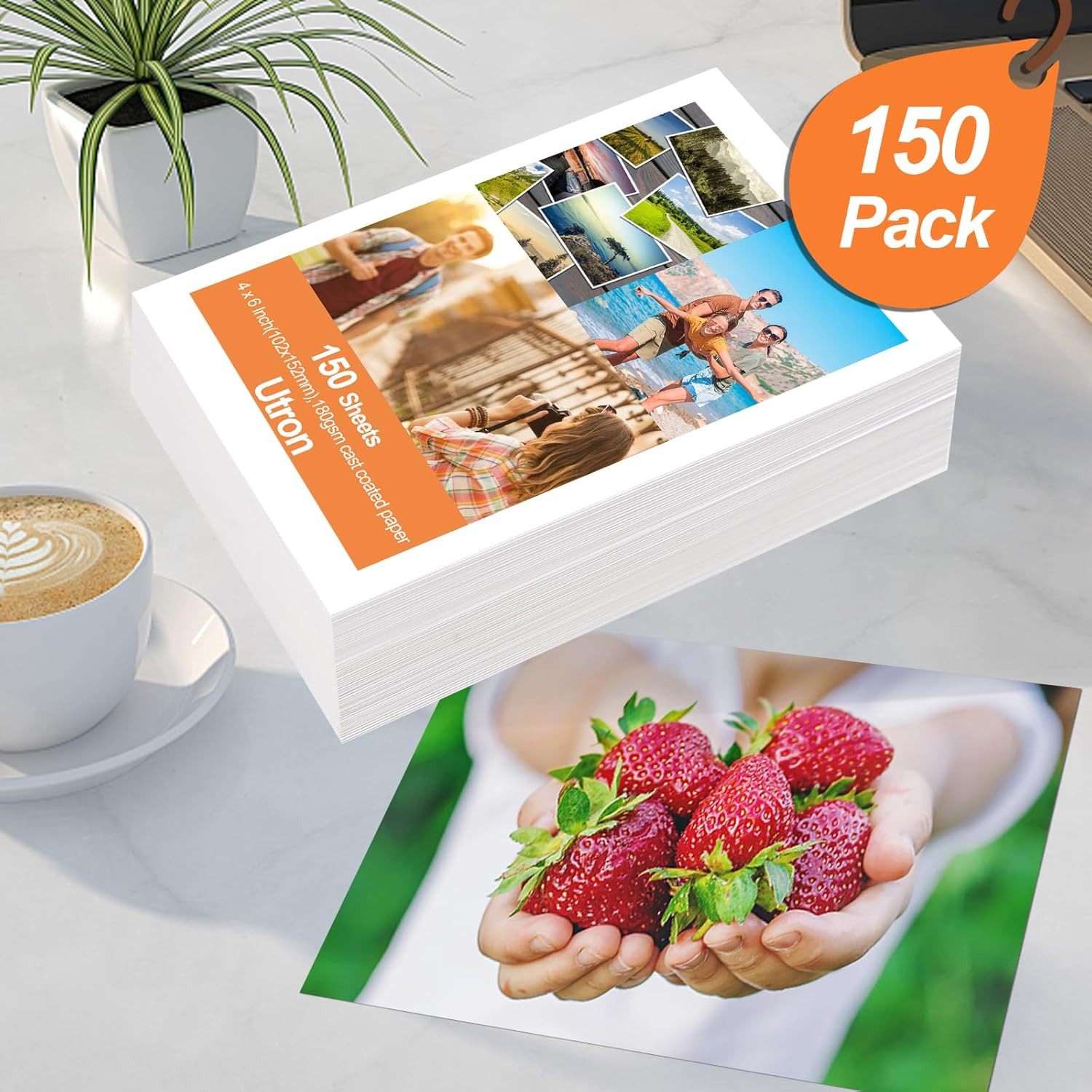 150 Sheets Glossy Photo Paper, 4 X 6 Inch, Photo Paper for Printer, Photo Printe