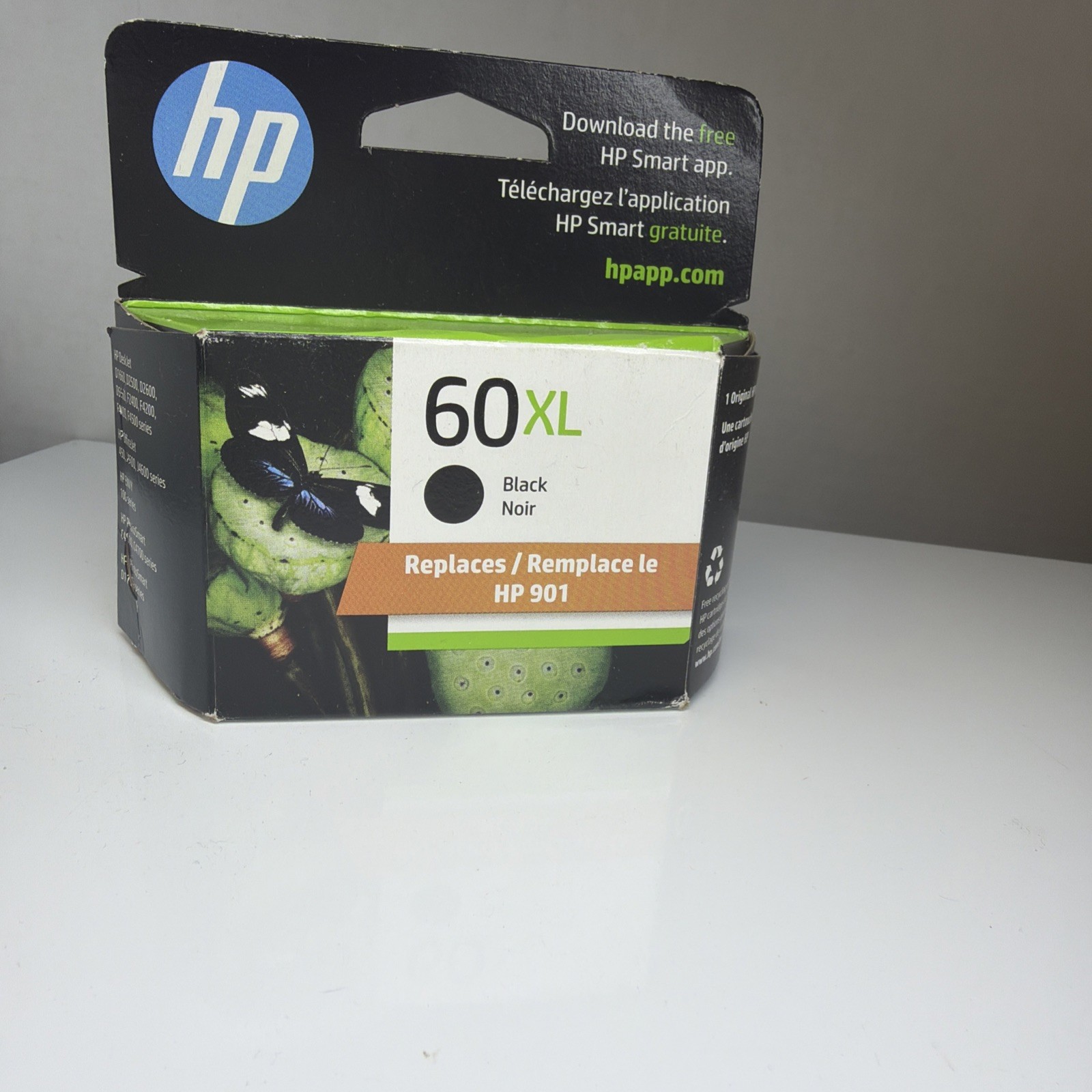 HP 60XL High-Yield Ink Cartridge – Black (Choose EXP Date) NEW SEALED !!!