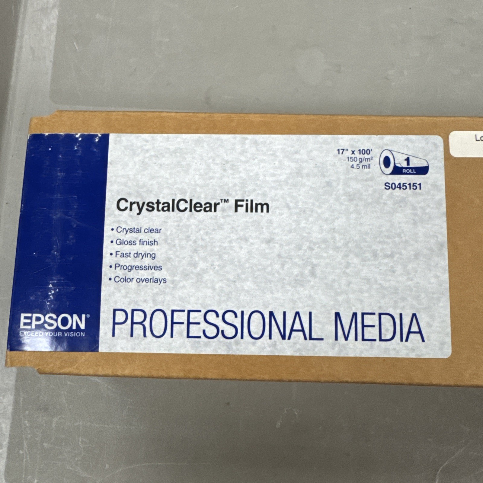 Epson CrystalClear Film – 17″ x 100′ Roll [S045151]