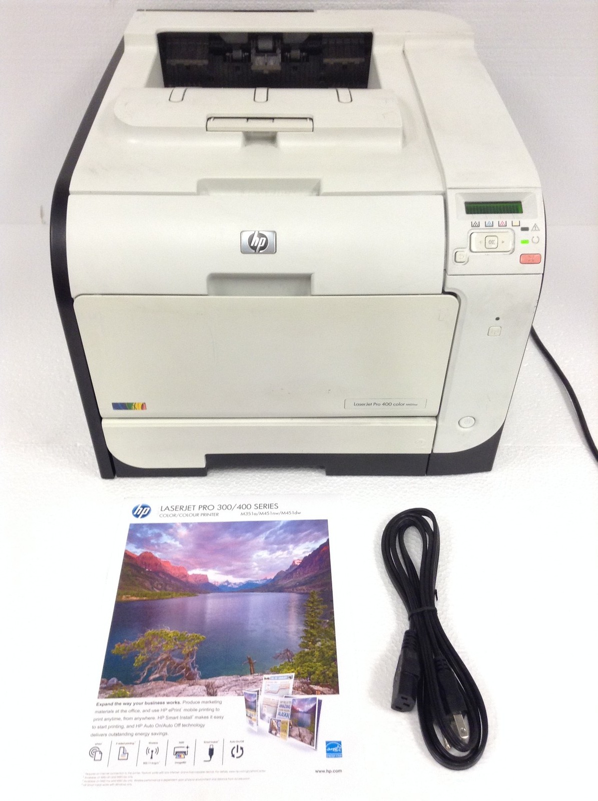 HP LaserJet Pro 400 M451NW Color Laser Printer 128MB, 88K Pages, Toners, WORKING