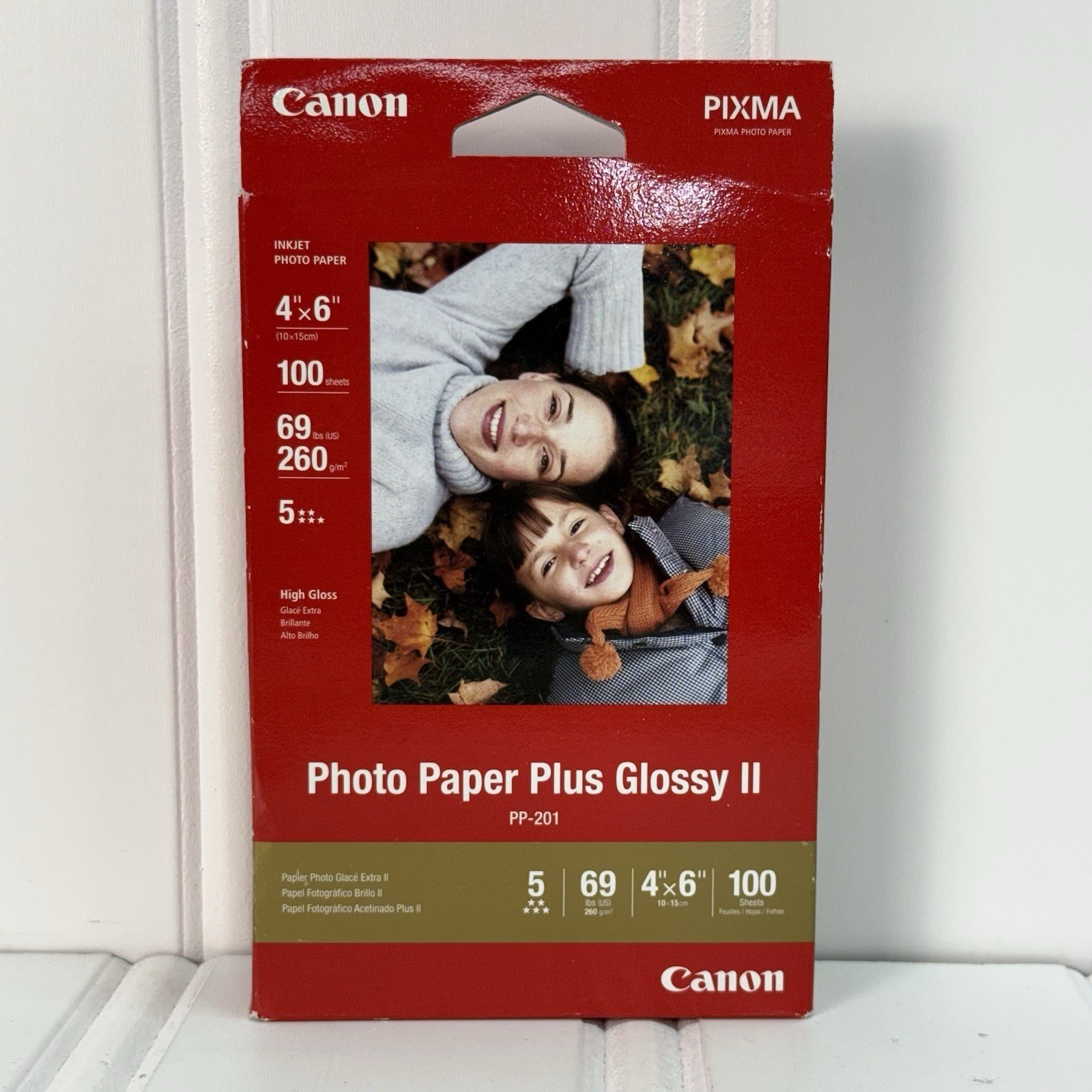 Canon PP-201 Photo Paper Plus Glossy II, 4×6 inch – 100 Sheets, PIXMA, NEW. 1