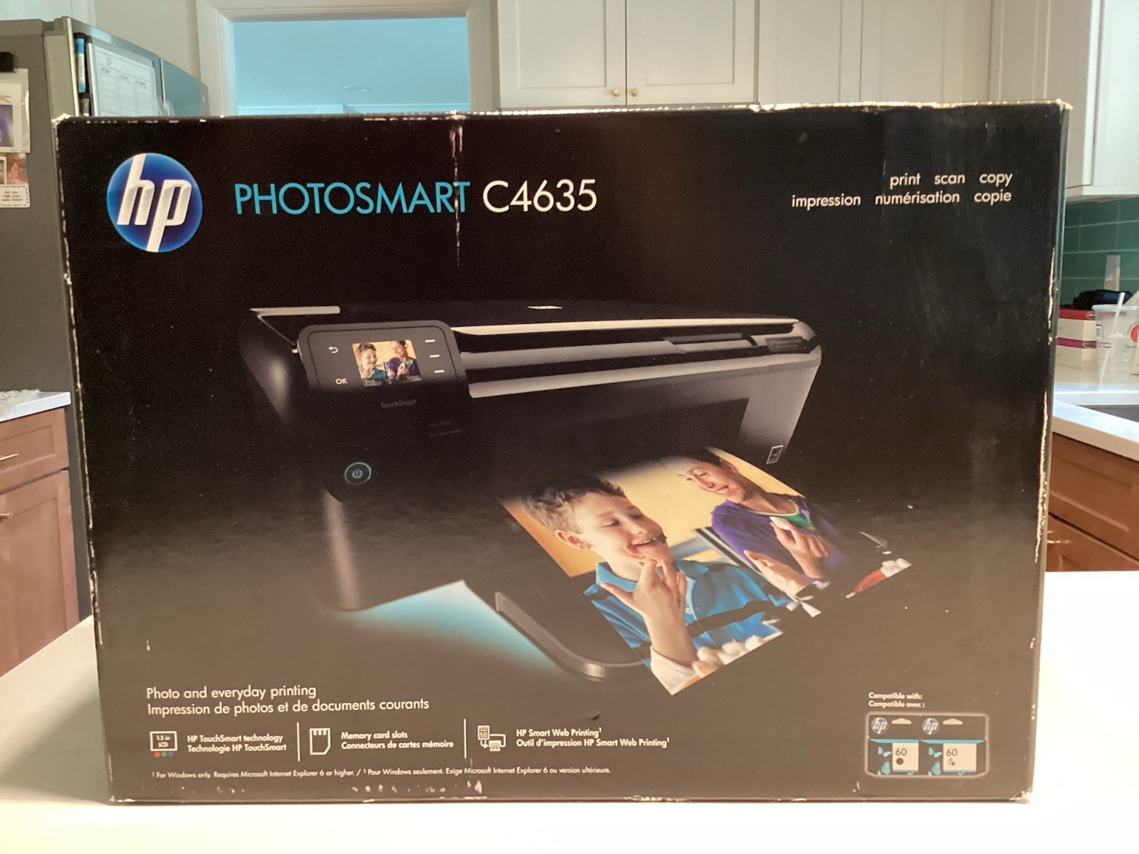 HP Photosmart C4635 All-in-One Inkjet Printer Black, Portable FACTORY SEALED