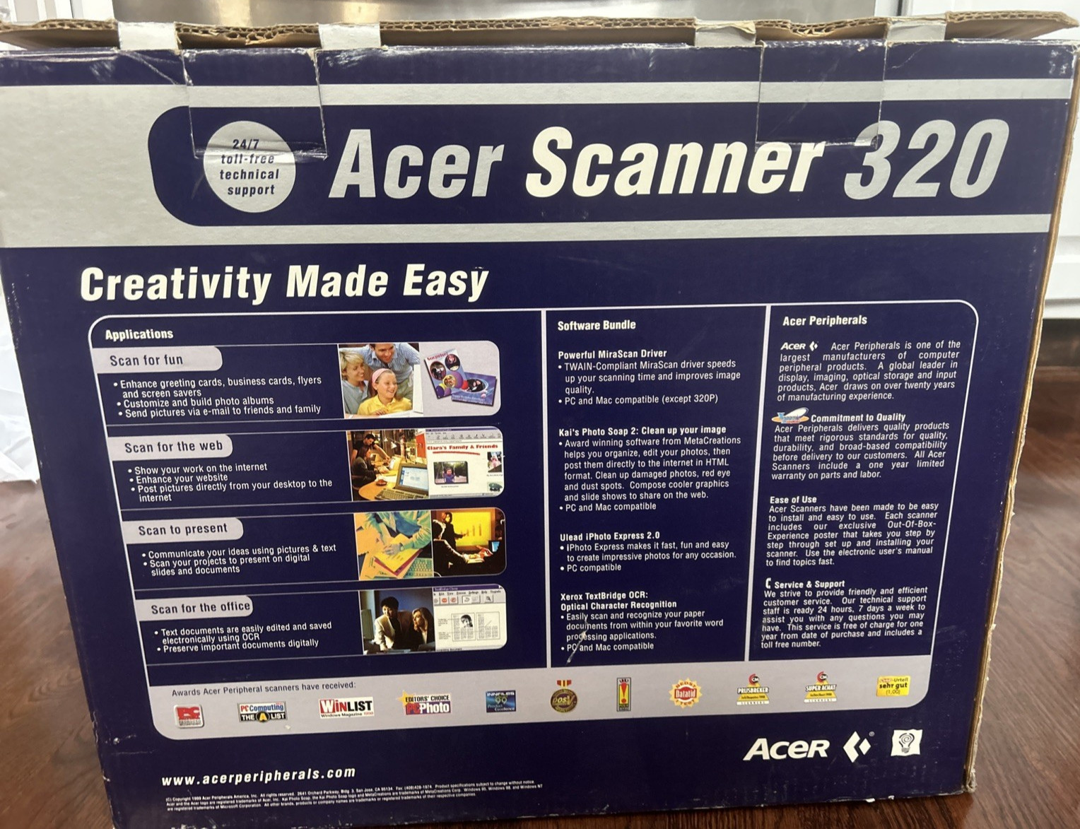 Acer Scanner 320 Desktop Scanner 36-Bit Color 300×600 DPI Optical USB/Parallel