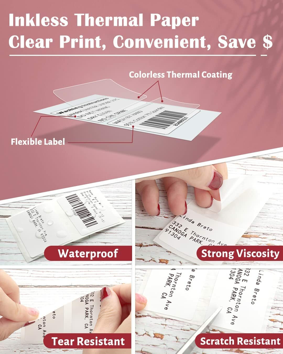 Phomemo Multi-Purpose Square Self-Adhesive Label for Phomemo M110 Label Printer