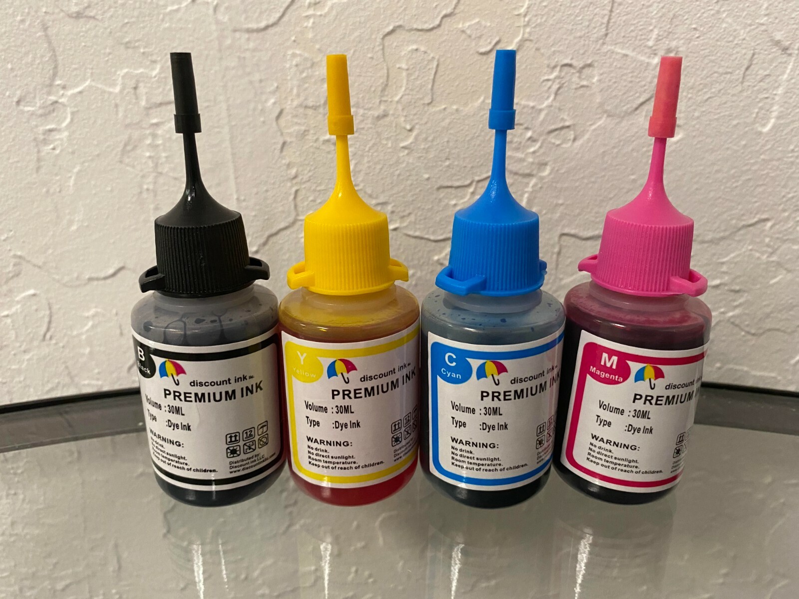 Bulk refill ink bottle for HP Canon Brother Lexmark inkjet printer 4x30ml bkcmy
