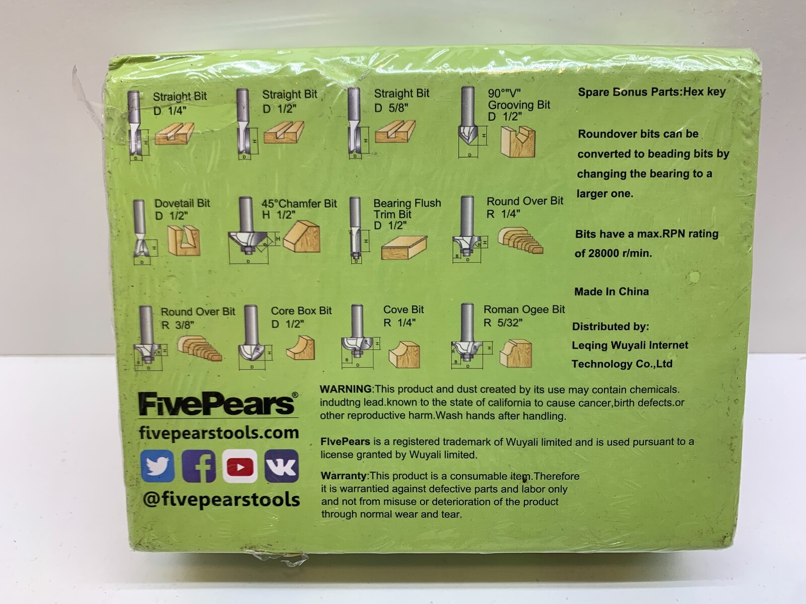 FivePears Tungsten Carbide Router Bits – 12 Piece Set With 1/2-Inch Shank Doors