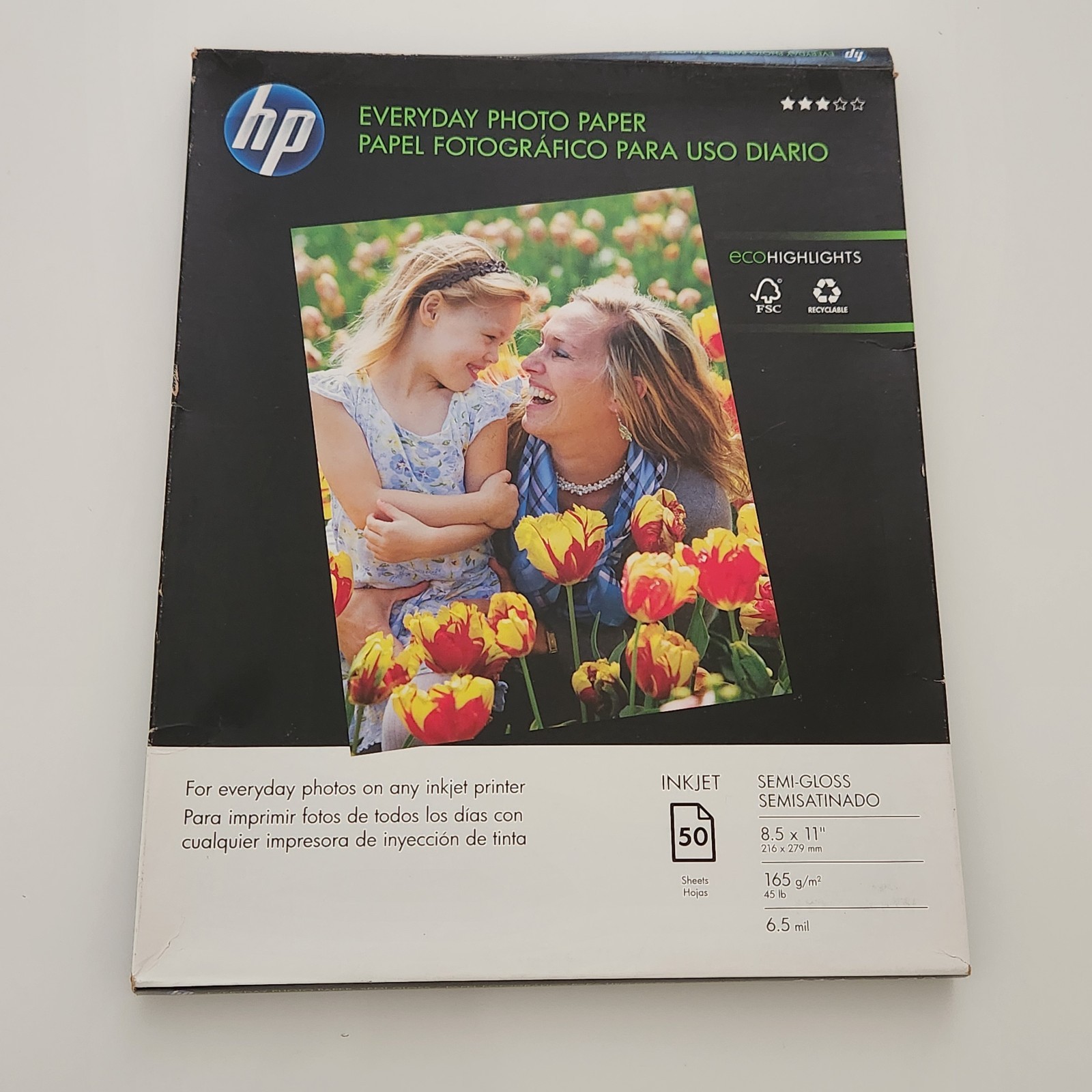 HP Everyday Semi-Gloss Inkjet Photo Paper 44 Sheets 8.5″ x 11″ Q8723A (Q)