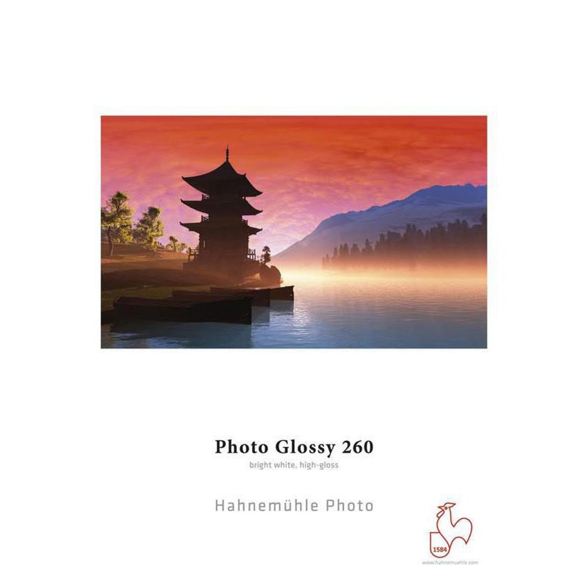 Hahnemuhle Photo Glossy 260 High Gloss Inkjet Paper, 10.4 mil, 260gsm, Bright Wh