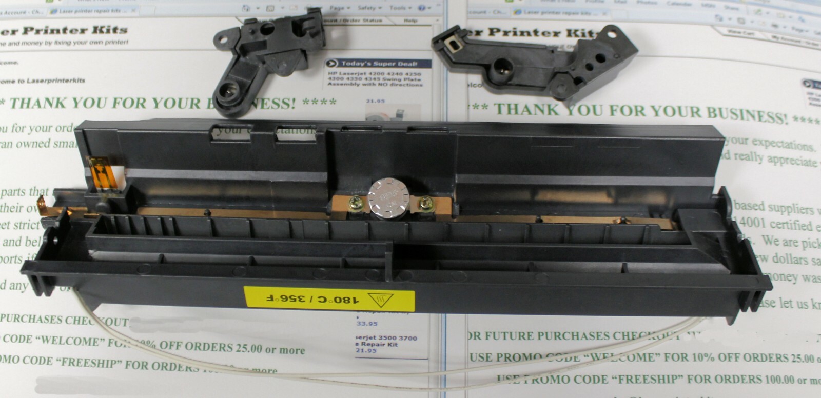 LEXMARK T640 T642 T644 40X0121 FUSER COVER ASSEMBLY NEW THERMISTOR THERMOSWITCH