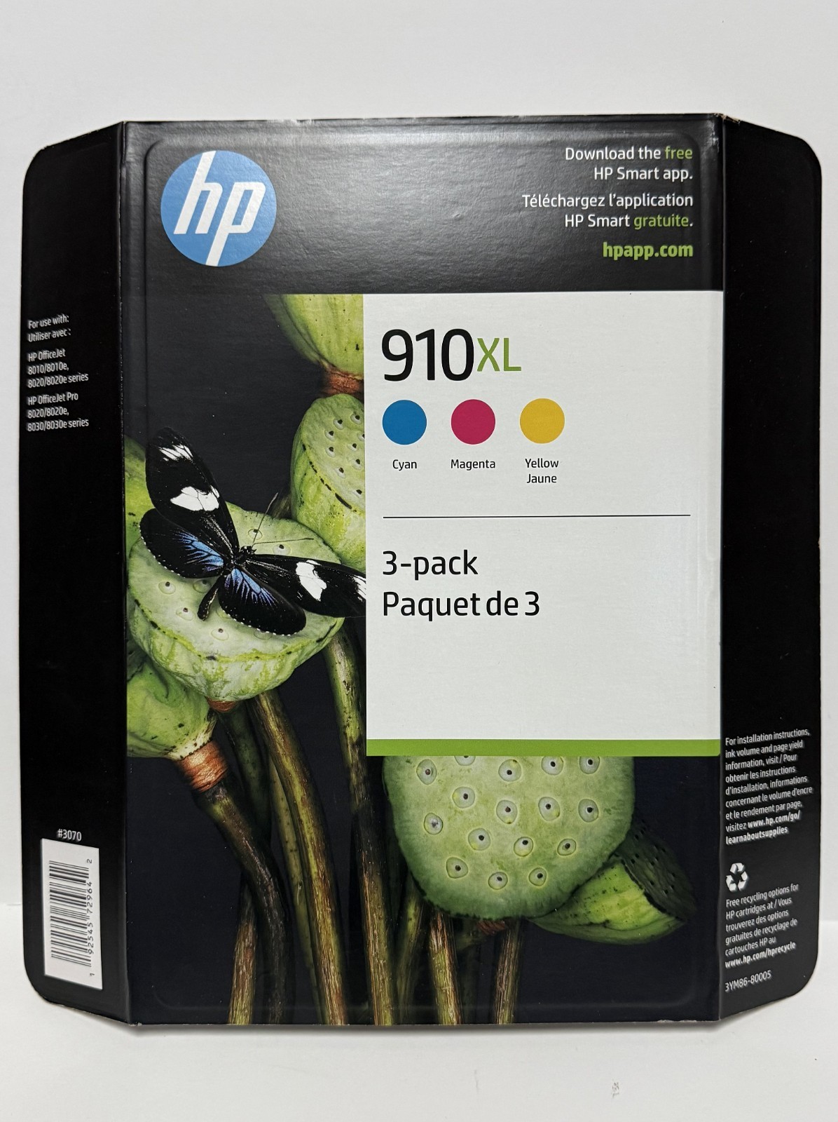 Hp 910XL Cyan Magenta Yellow Ink Cartridges Exp: 10/2027+