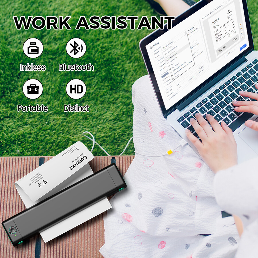 Portable Inkless Thermal Printers Wireless Travel M08F Wireless Bluetooth Lot